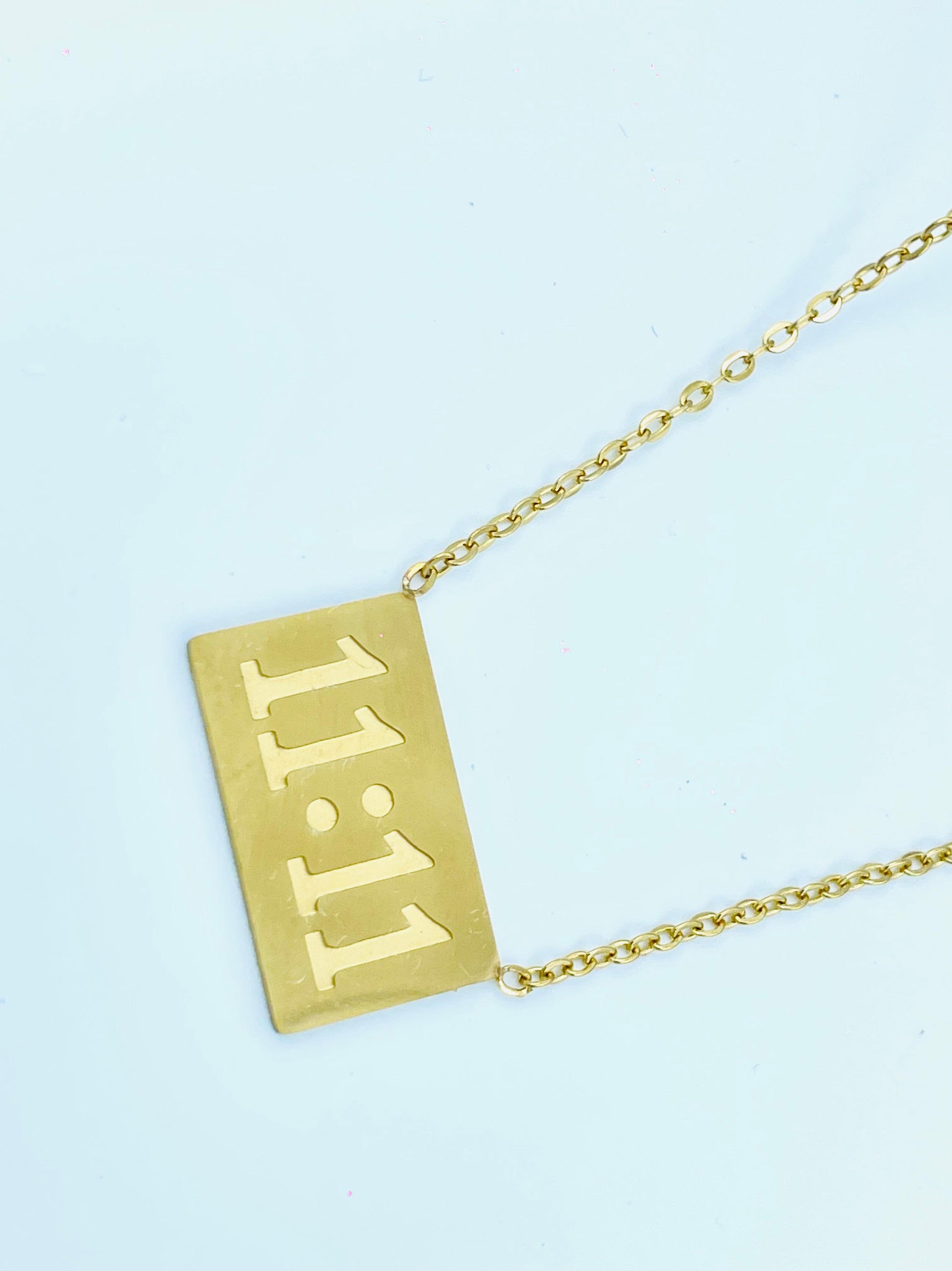 11:11 Angel Number Gold Pendant Necklace – Minimal & Meaningful