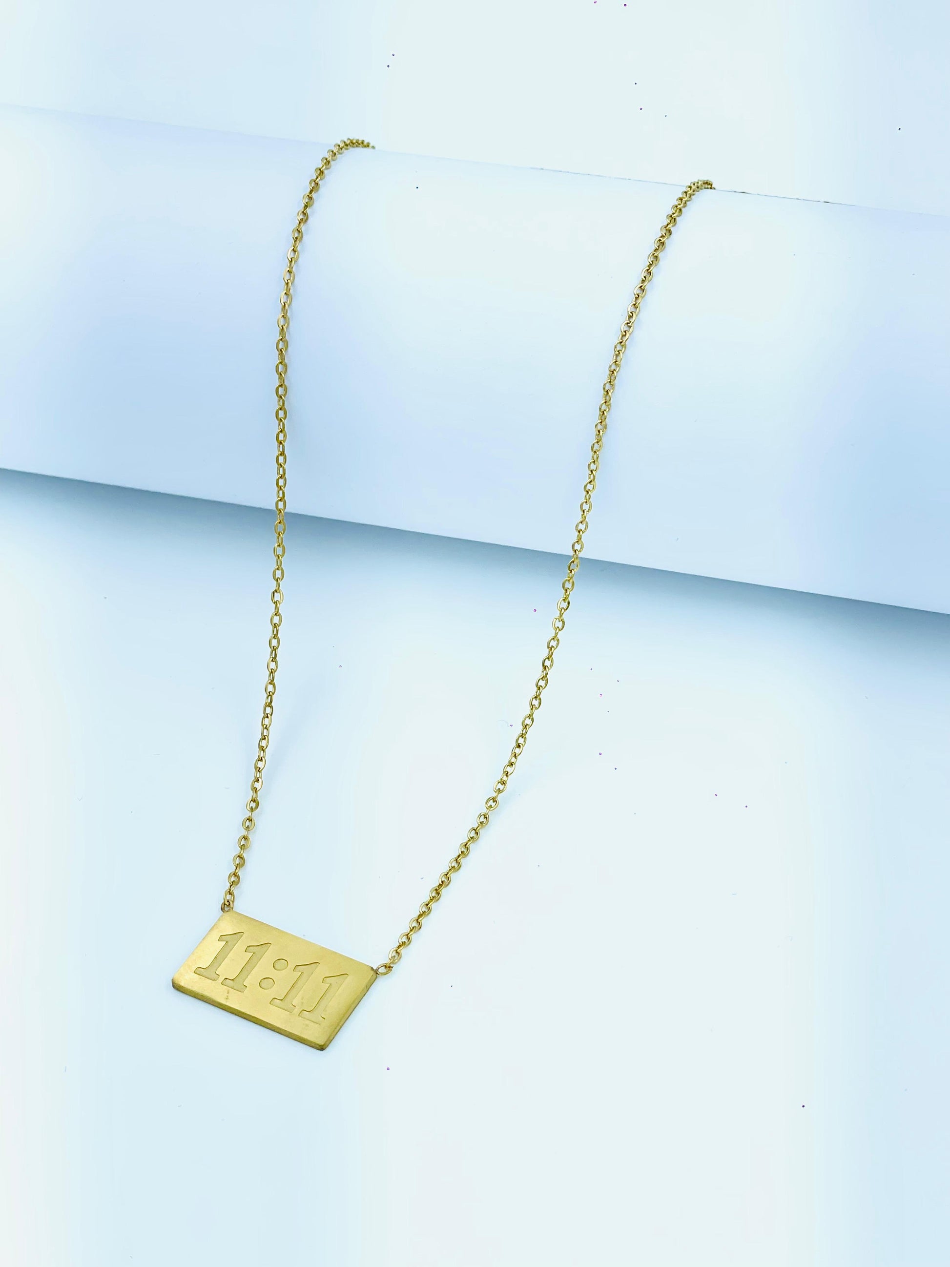 11:11 Angel Number Gold Pendant Necklace – Minimal & Meaningful