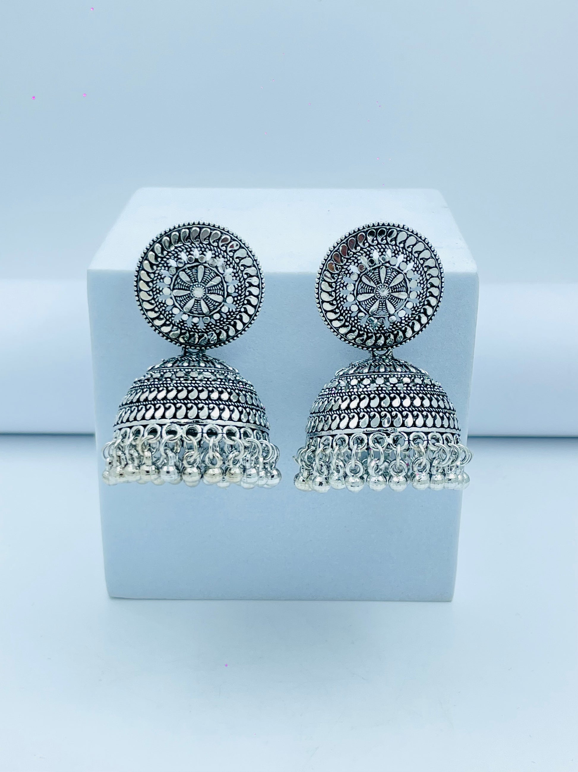 Traditional Silver Jhumka Earrings