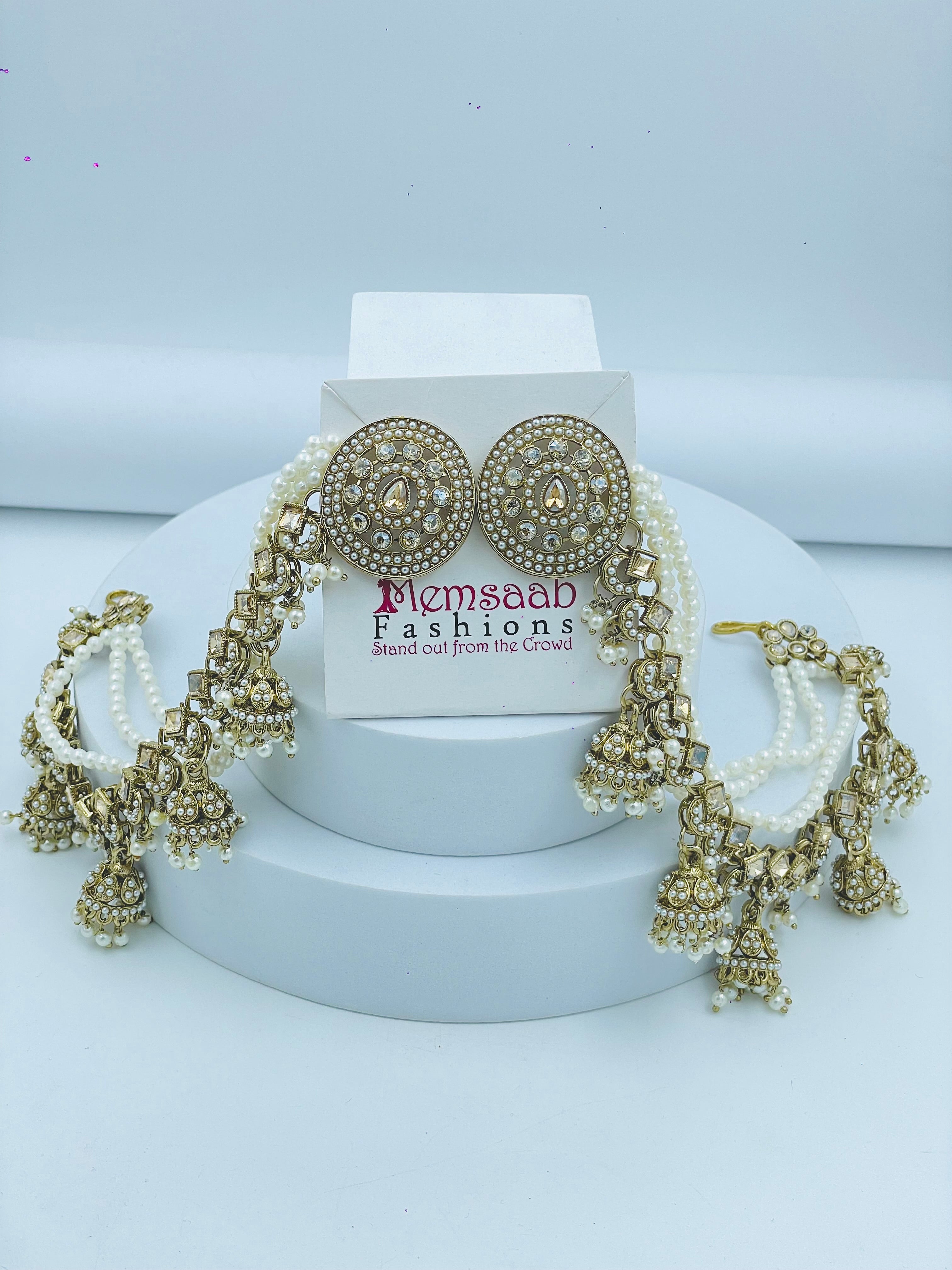 Traditional Bridal Earrings with Pearls