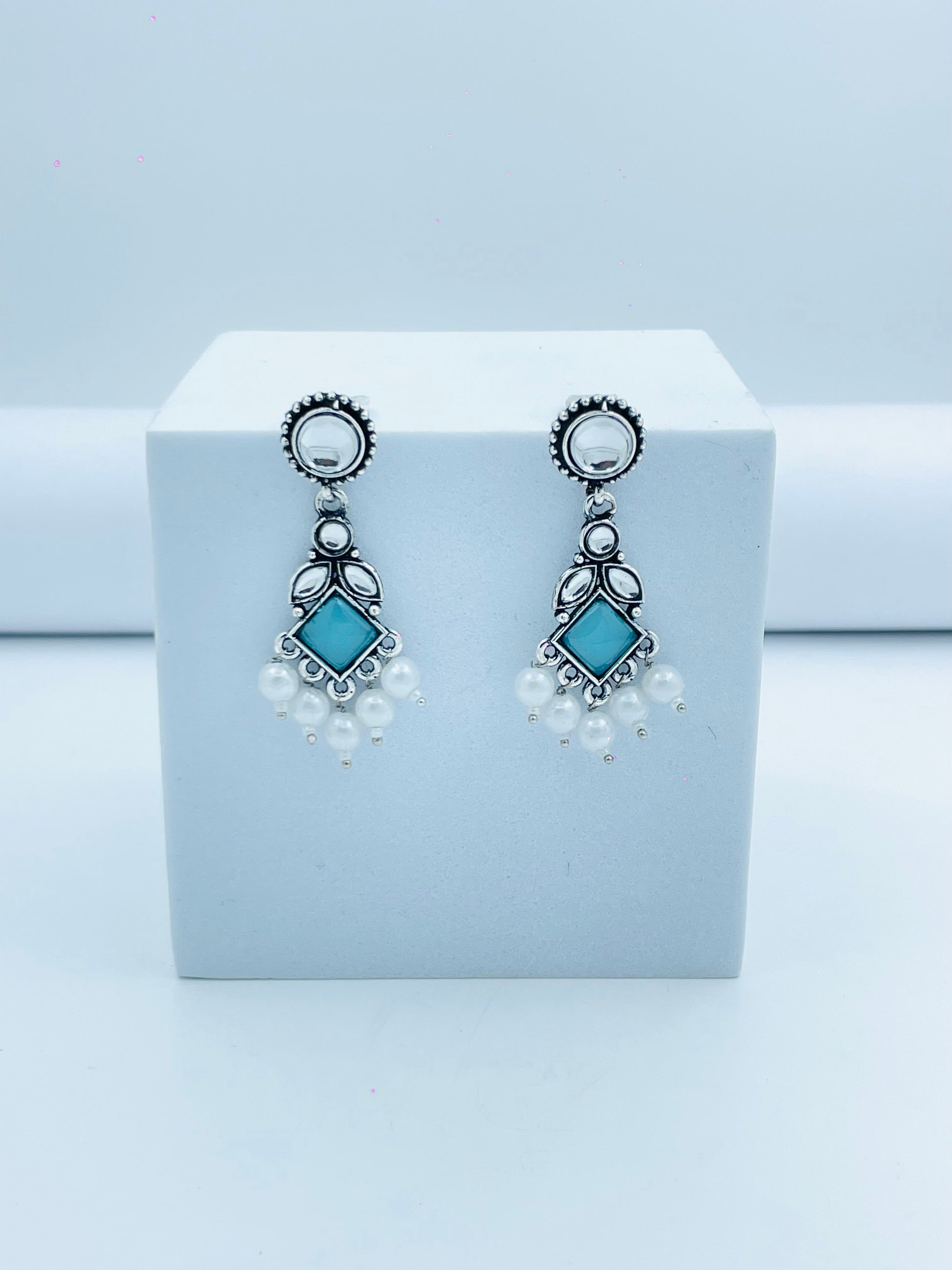 Elegant Pearl and Silver Drop Earrings
