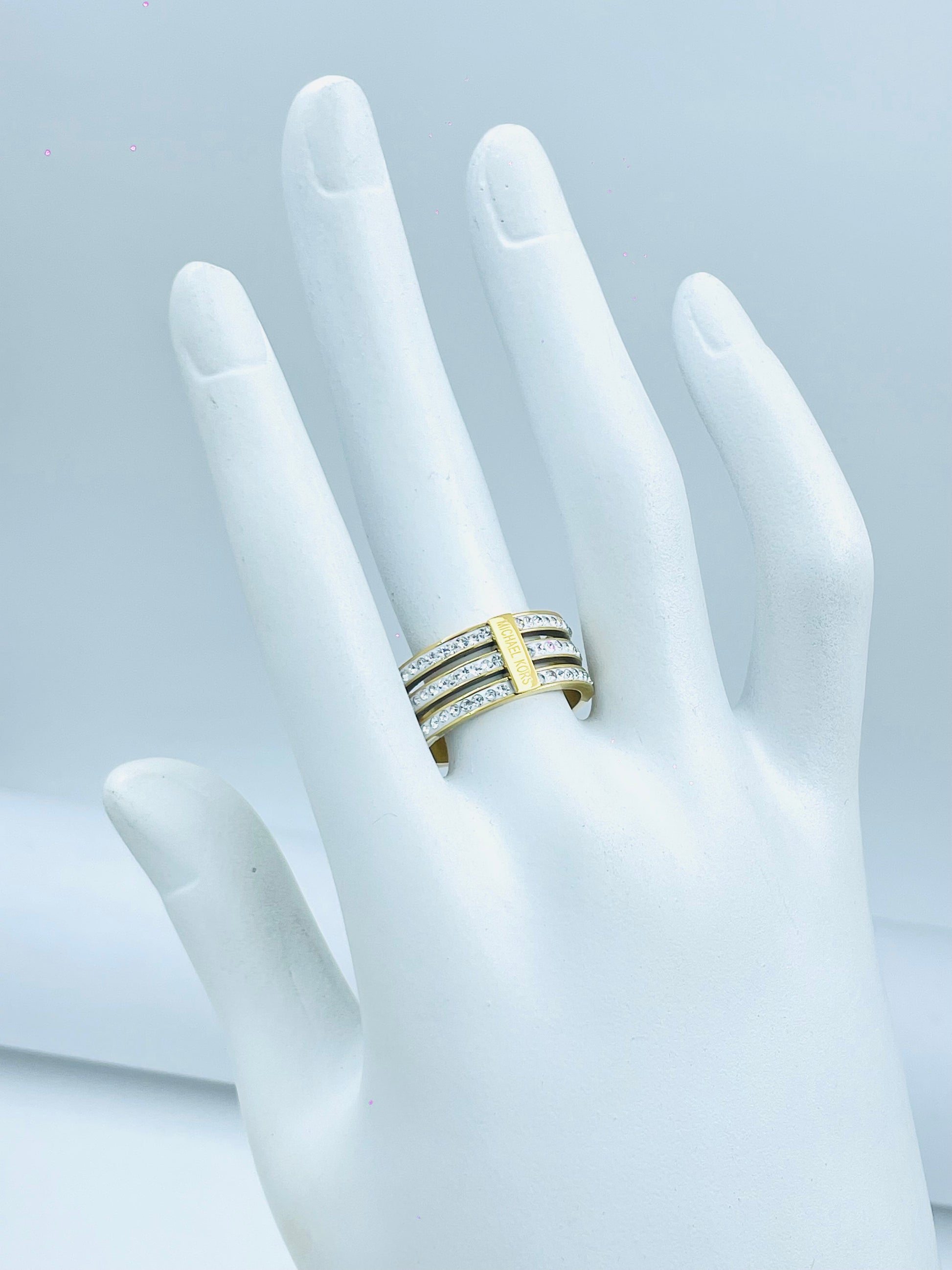 Stylish Gold and Silver Layered Ring