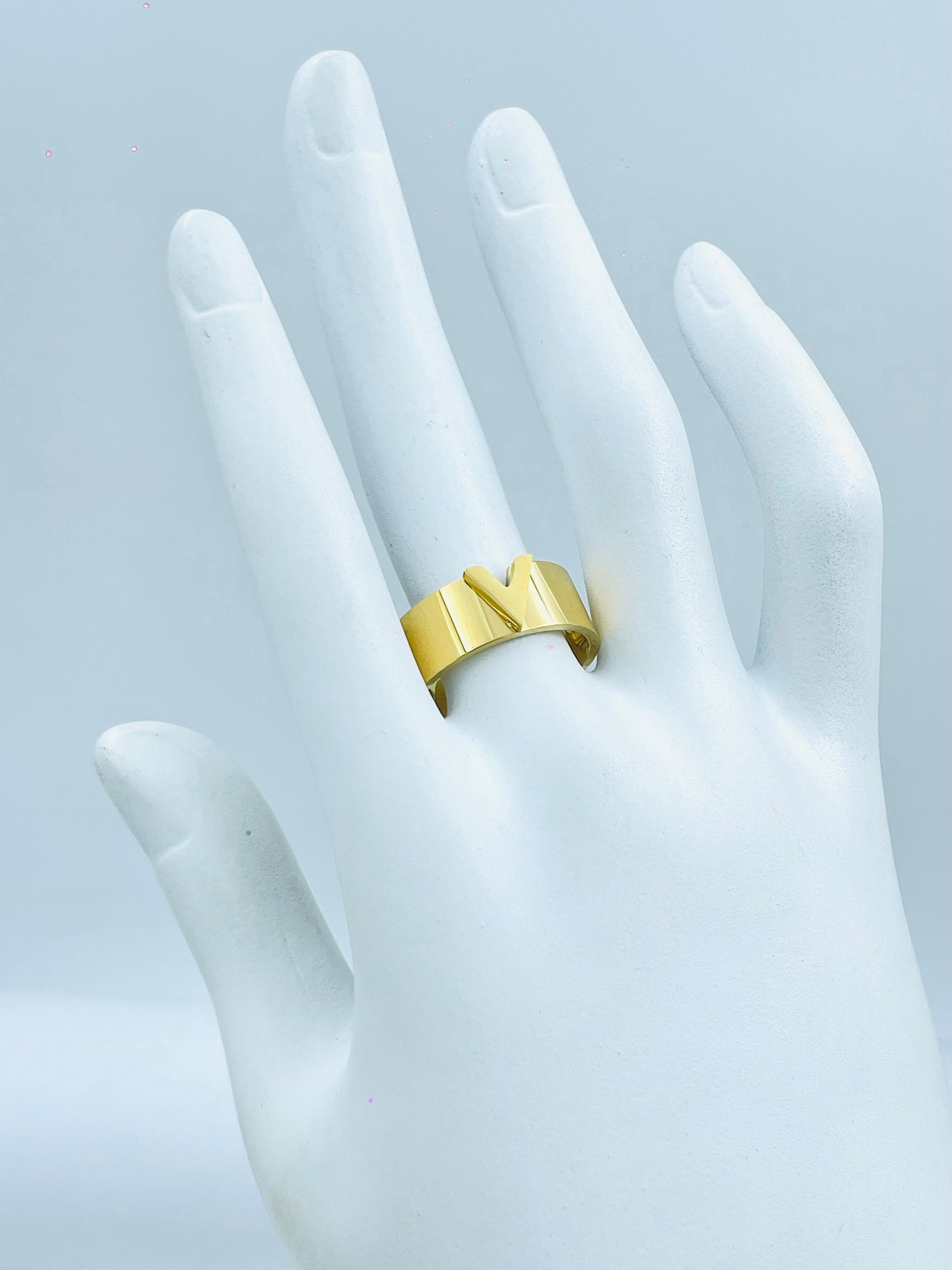 Elegant Gold Initial Ring Personalized Jewelry