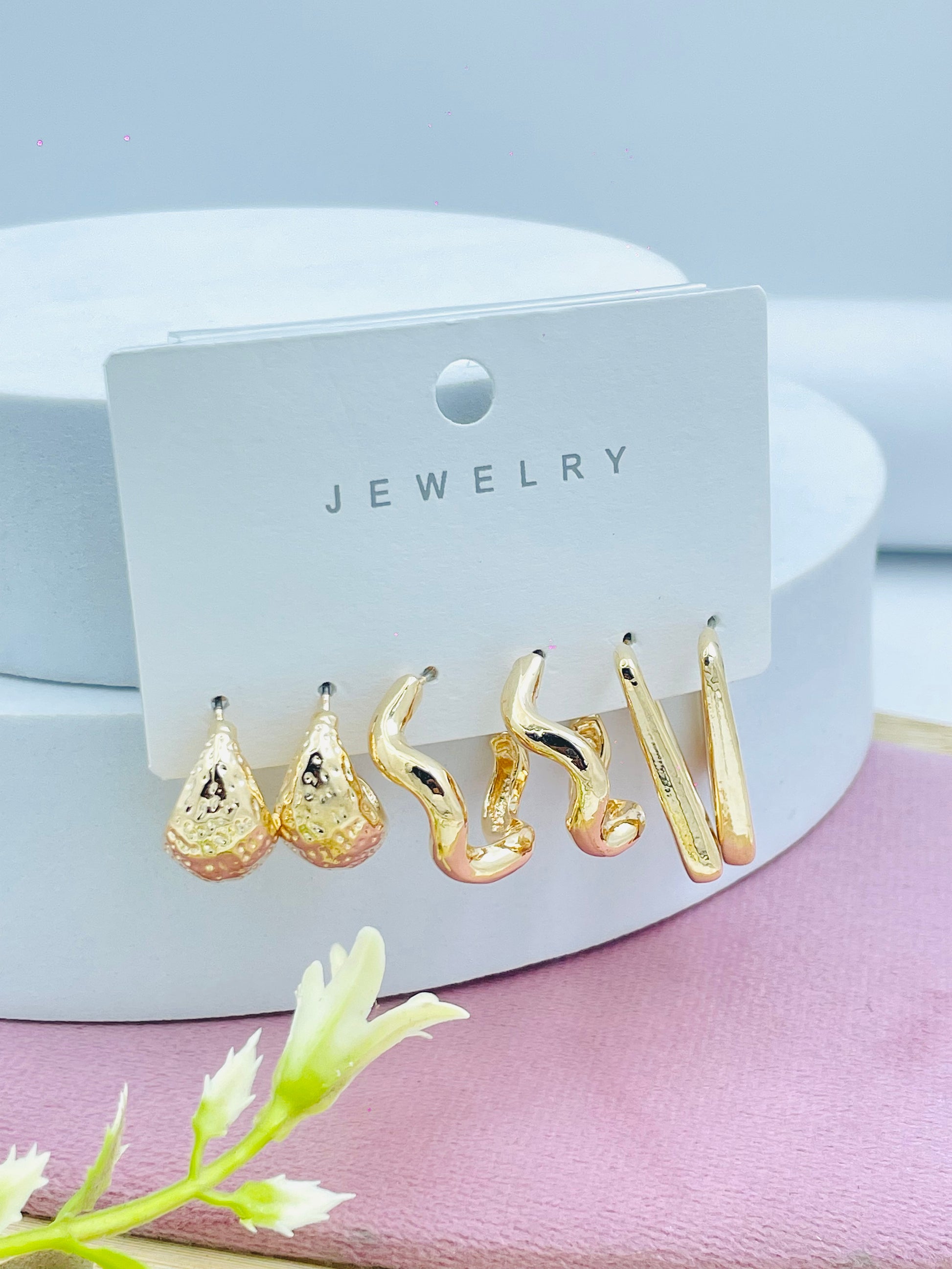 Elegant Gold Earrings Set Fashion Jewelry