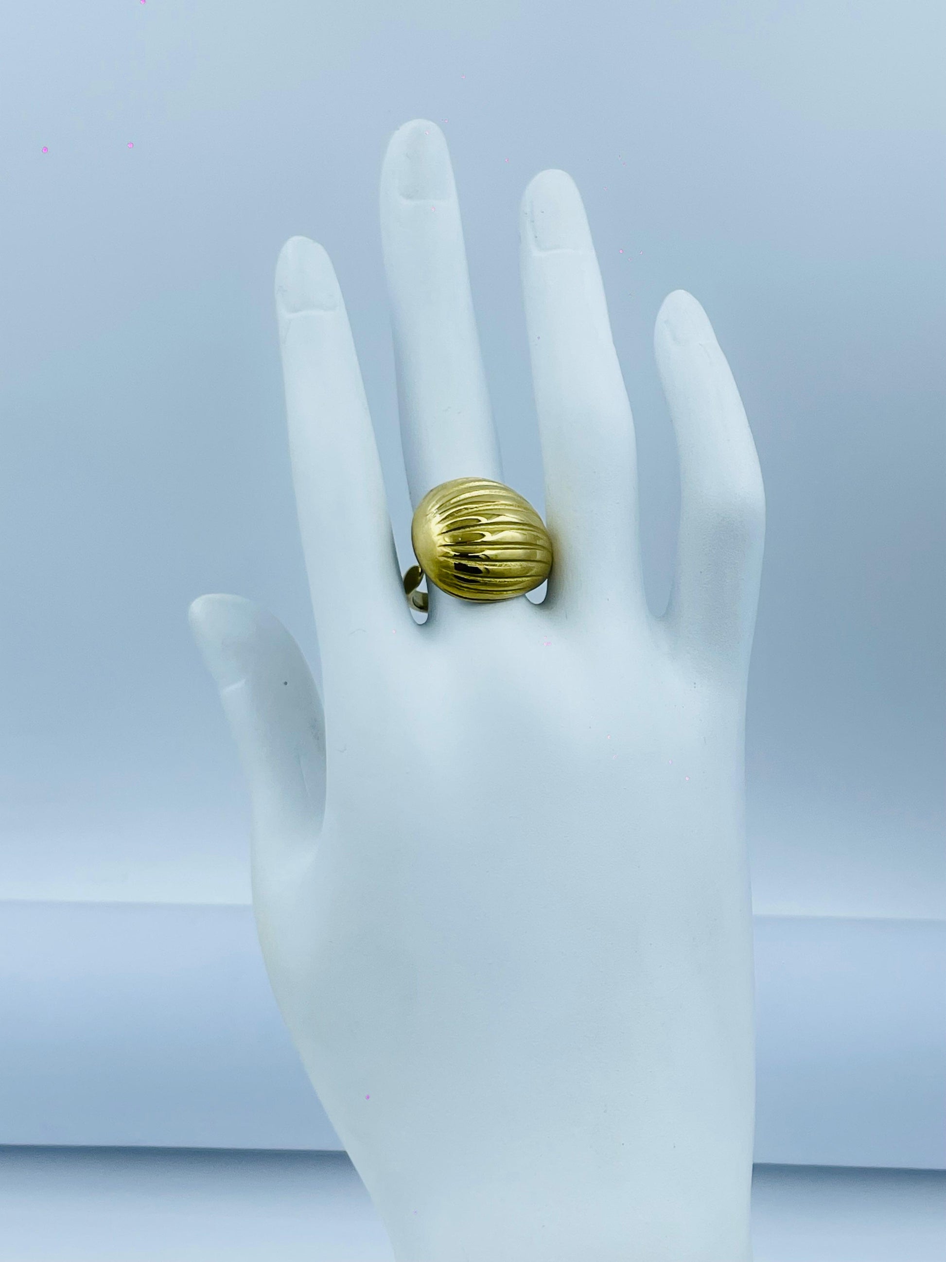 Bold Dome Gold Ring – Vintage-Inspired Adjustable Statement Jewelry