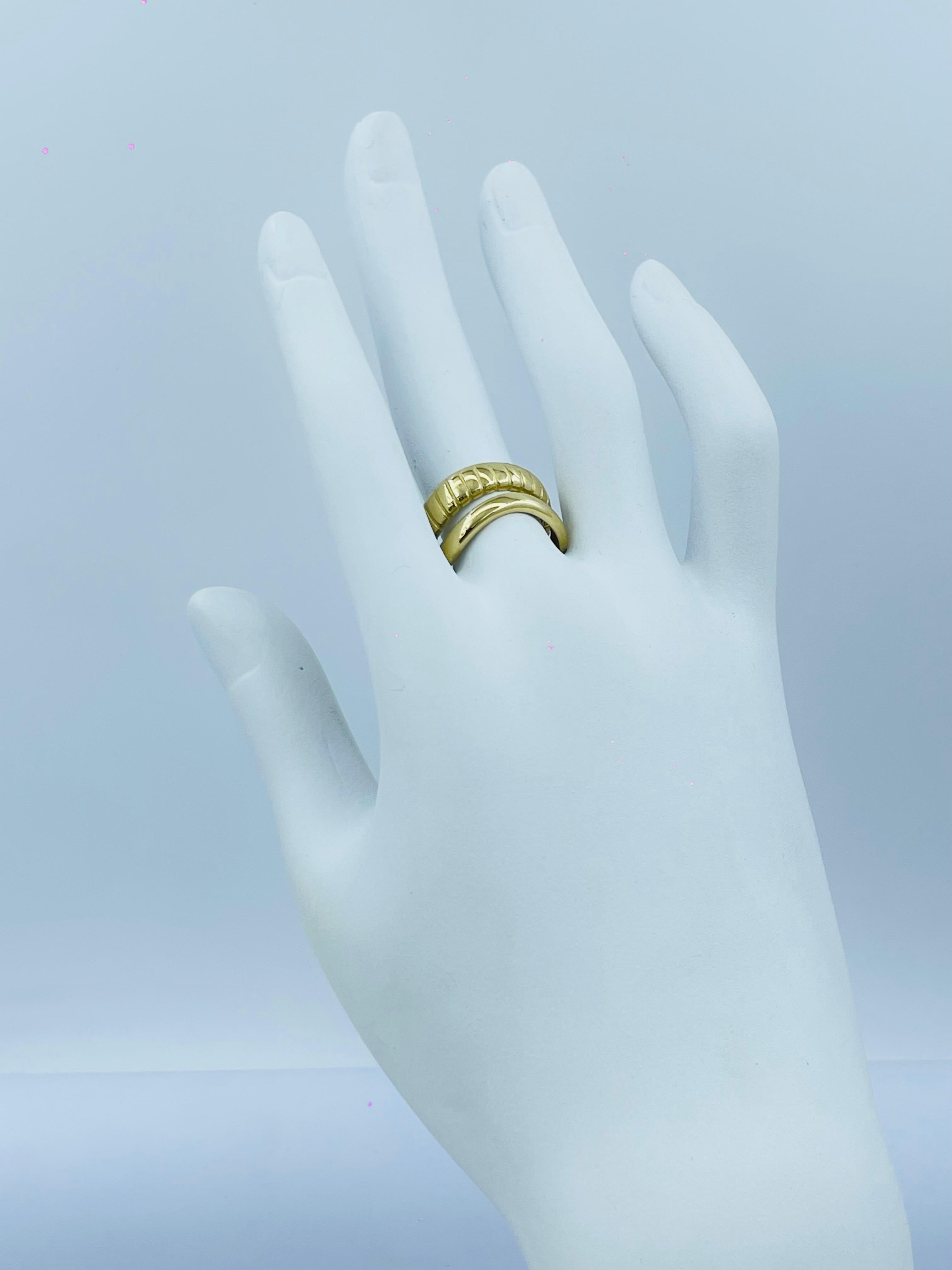 Bold Gold Statement Ring – Embossed Modern Design – Memsaab Fashions