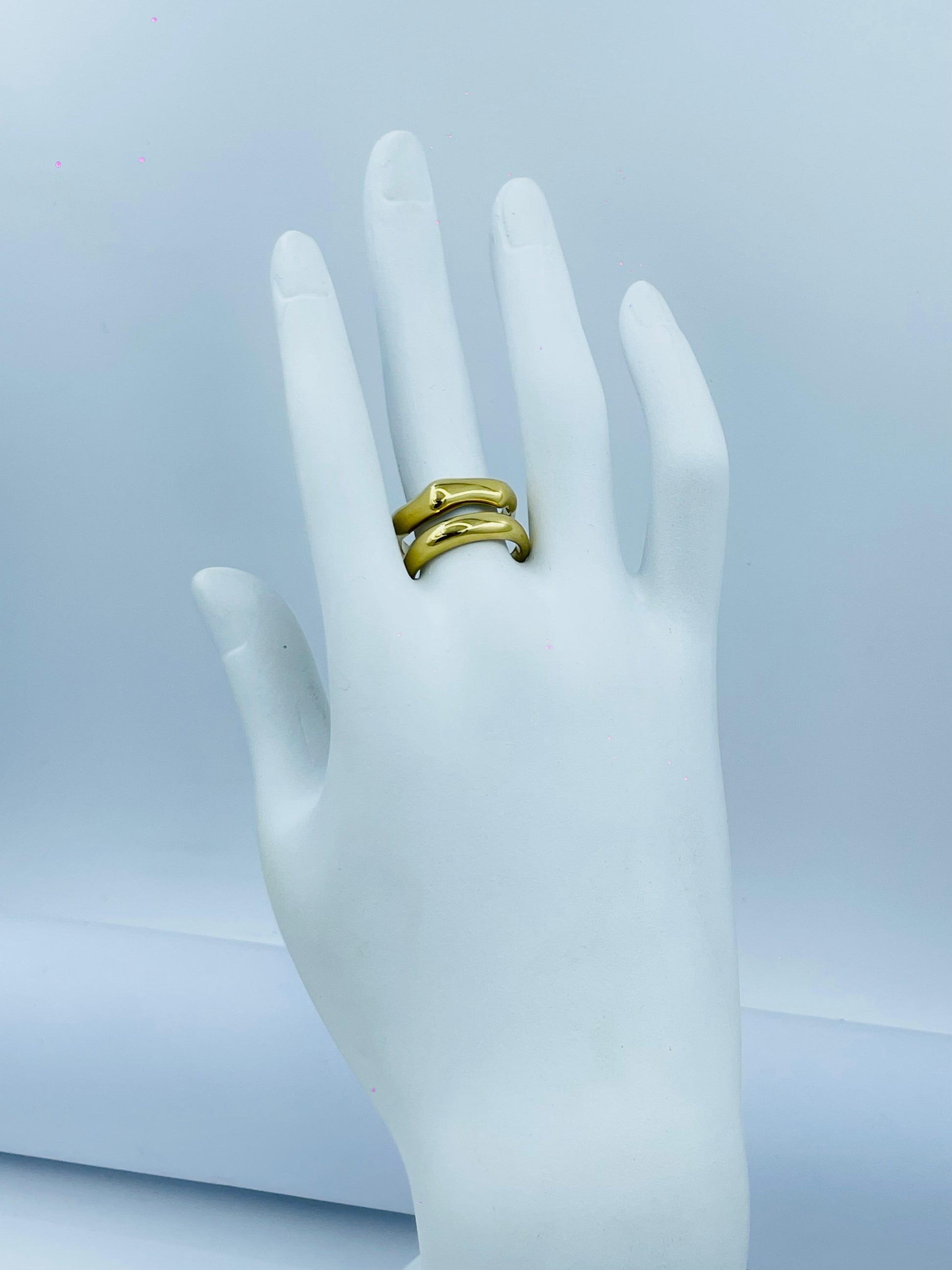 Bold Double Band Gold Ring – Contemporary Minimalist Design