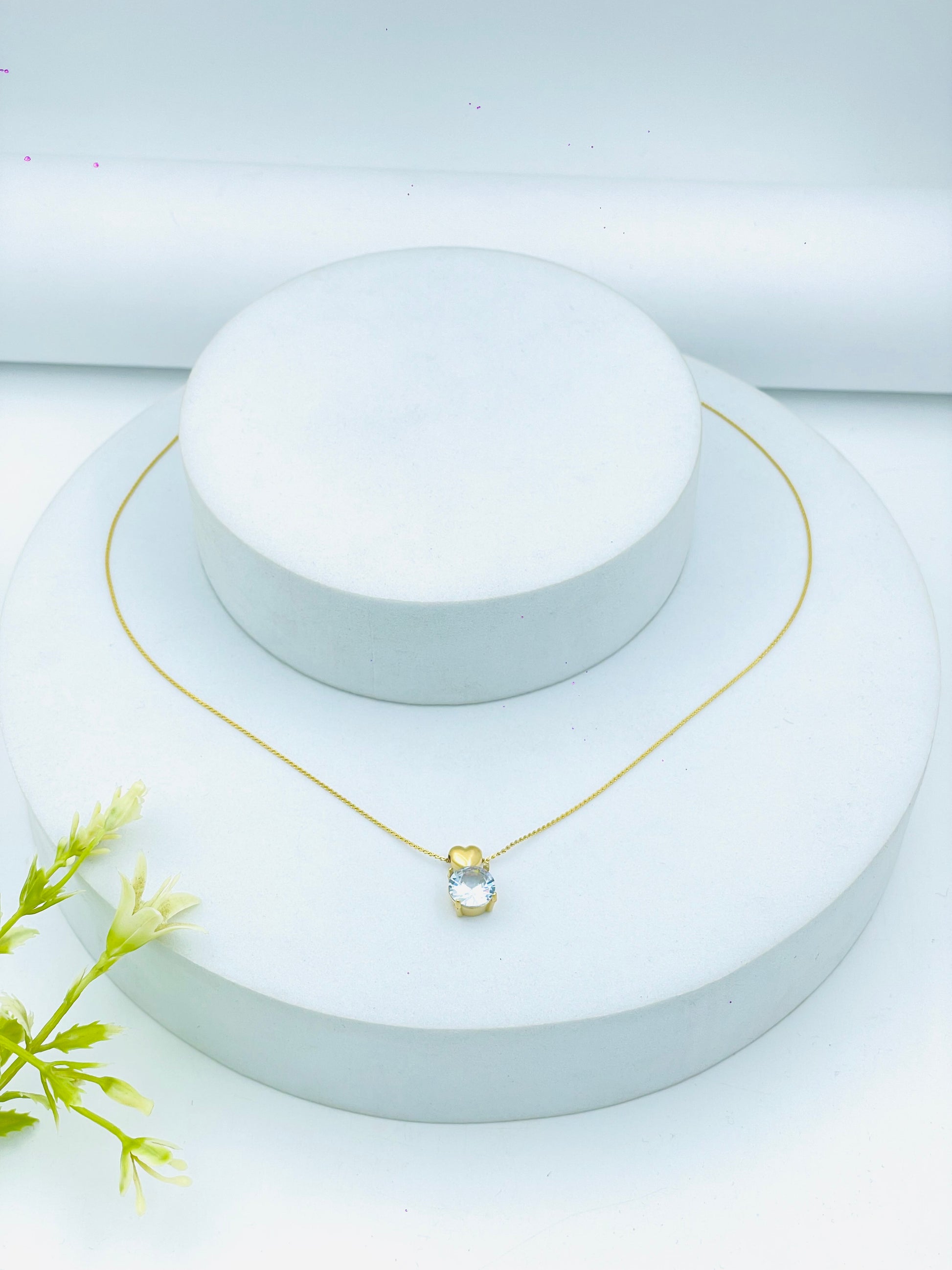 Elegant Gold Necklace with Crystal Pendant  Perfect Accessory
