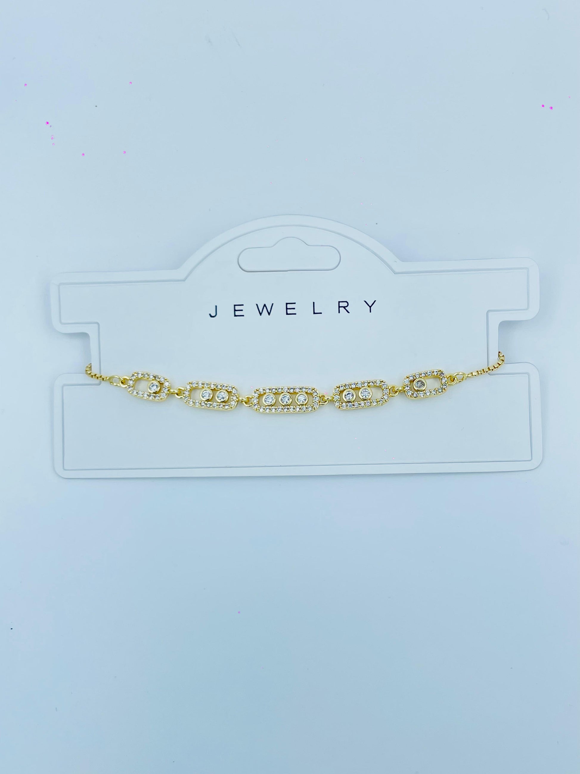 Gold Plated CZ Link Bracelet – Elegant Party Wear