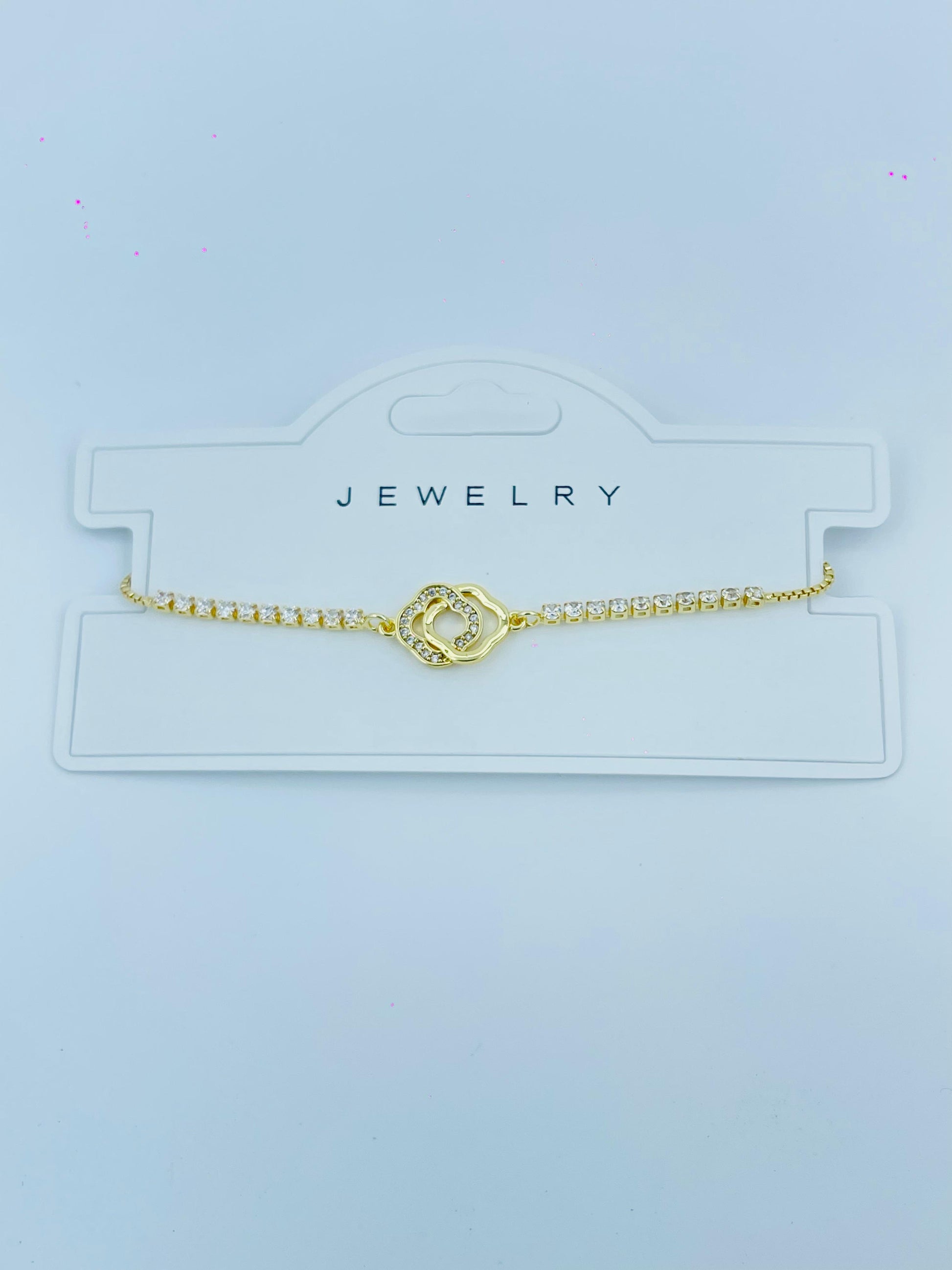 Gold Infinity Circle Bracelet – Crystal Studded Elegant Jewelry