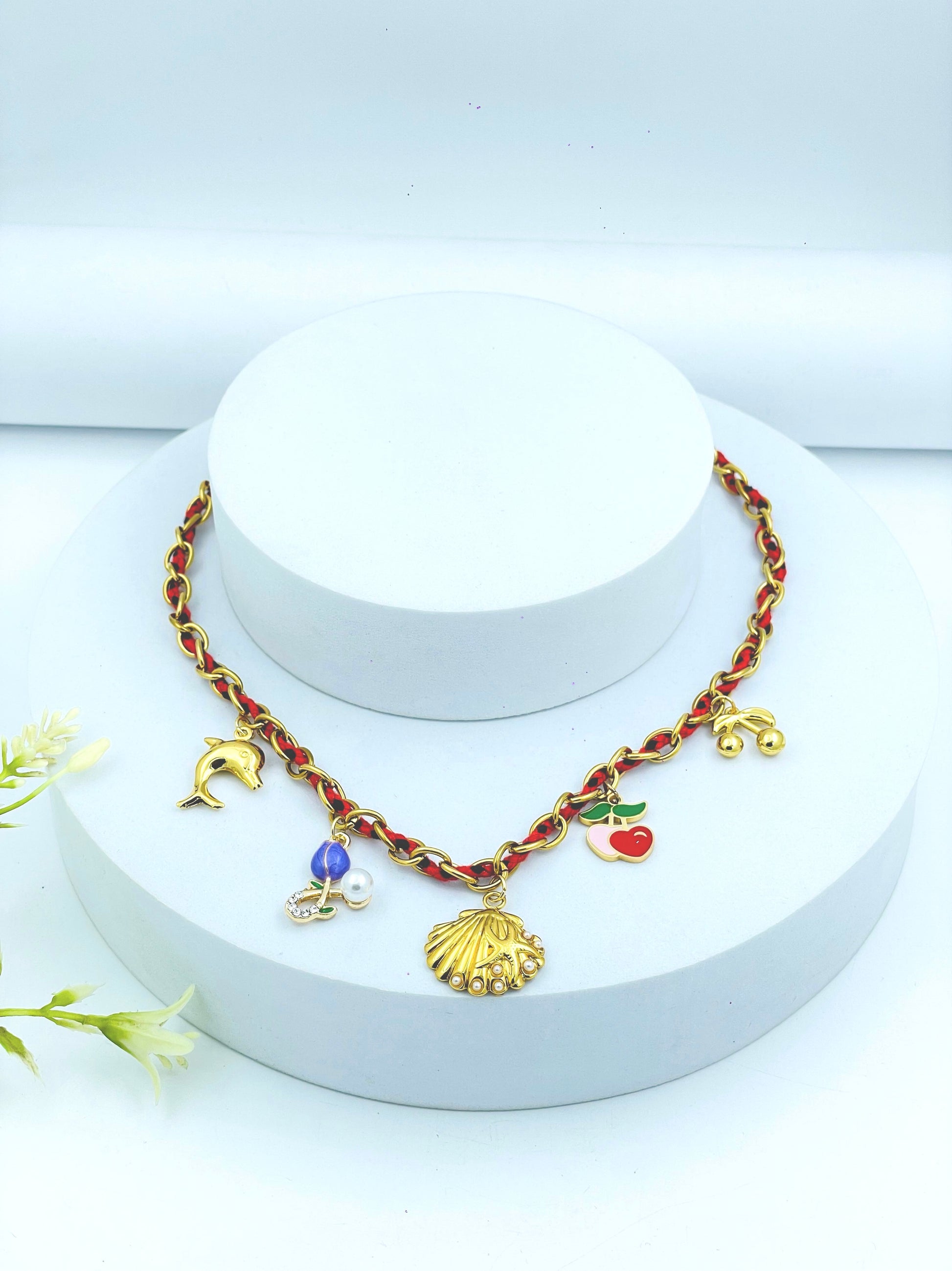 Stylish Charm Bracelet with Diverse Pendant Designs