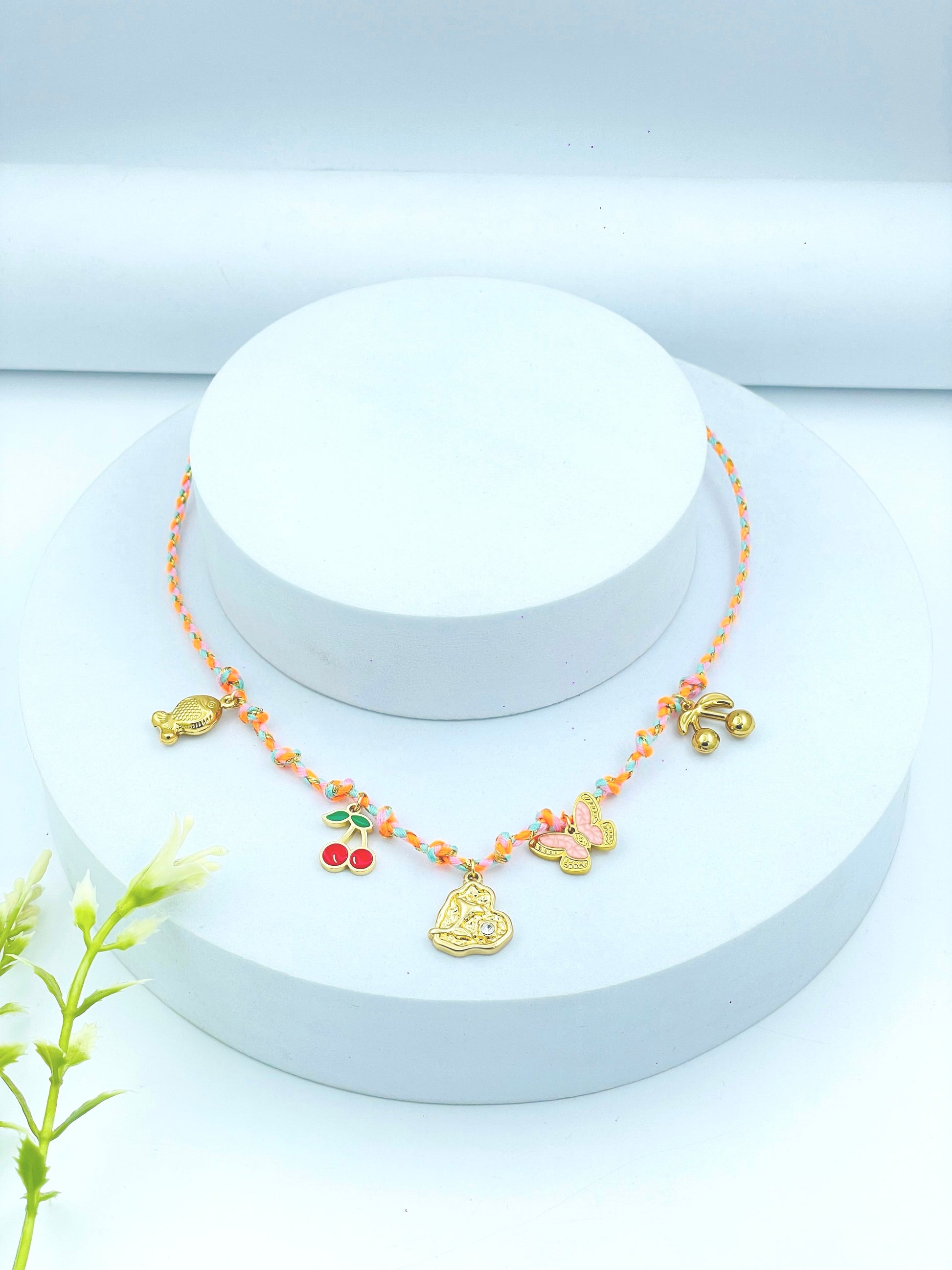 Trendy Colorful Charm Necklace