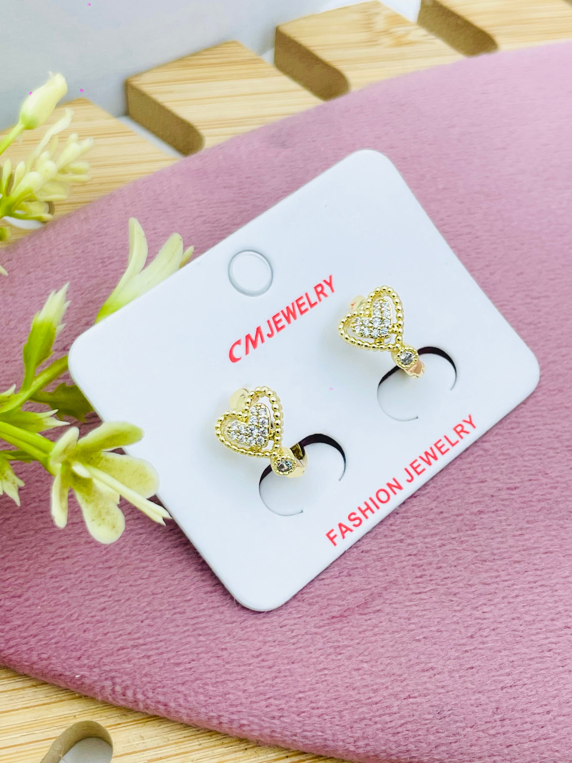Elegant Heart Shaped Earrings by . Jewelry