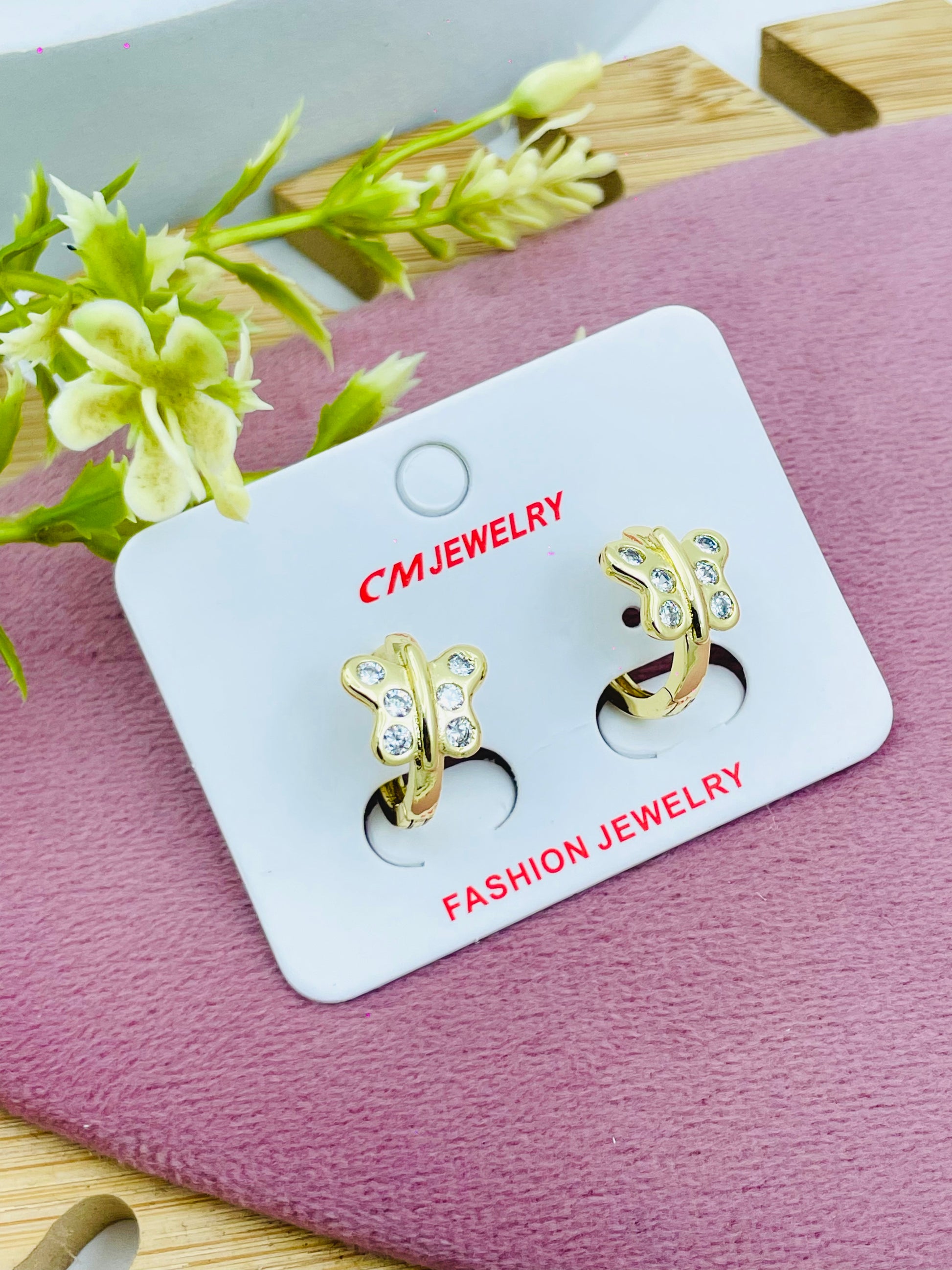 Elegant Butterfly Crystal Earrings Jewelry