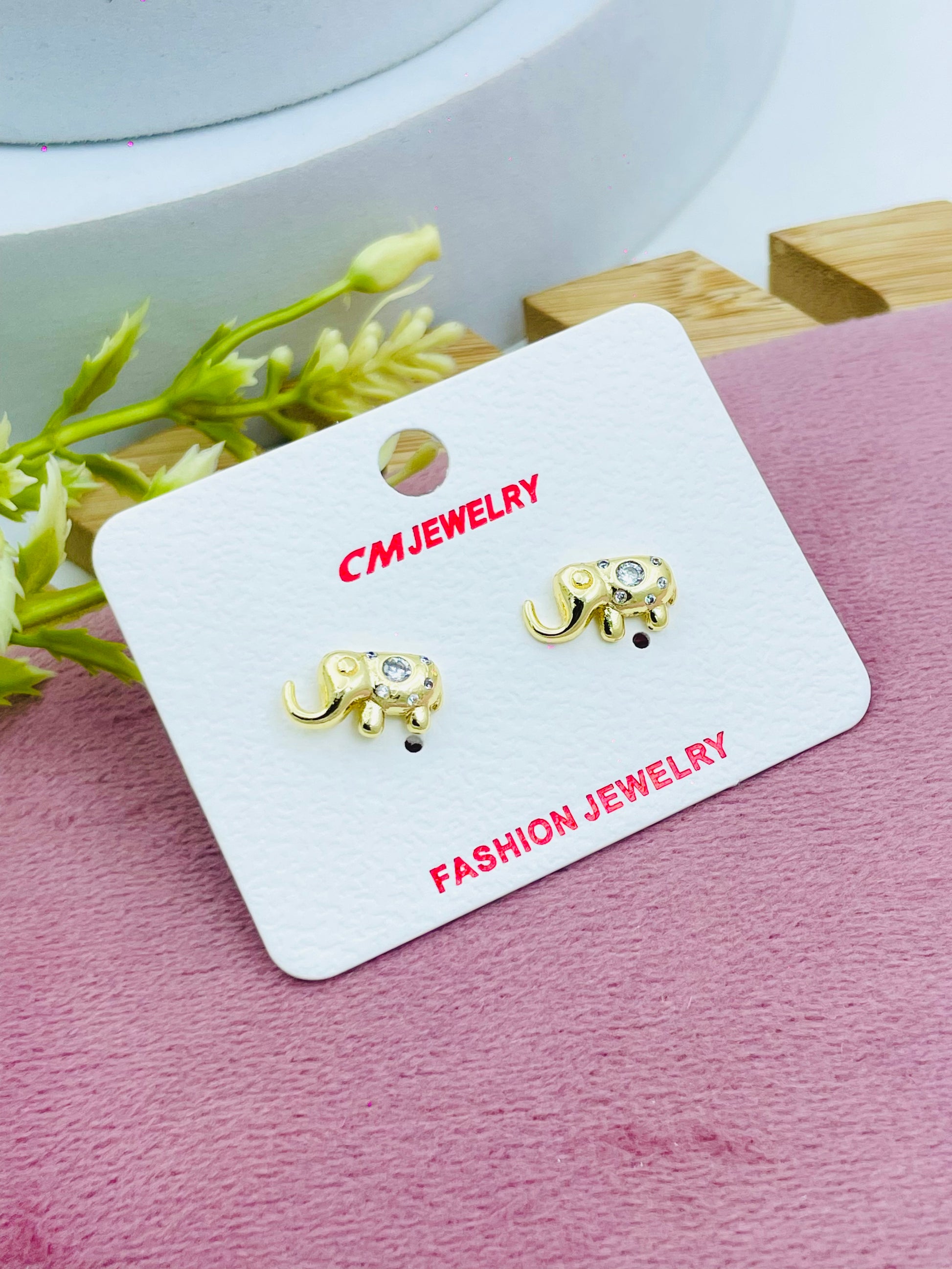 Gold Elephant Earrings  Jewelry Fashion
