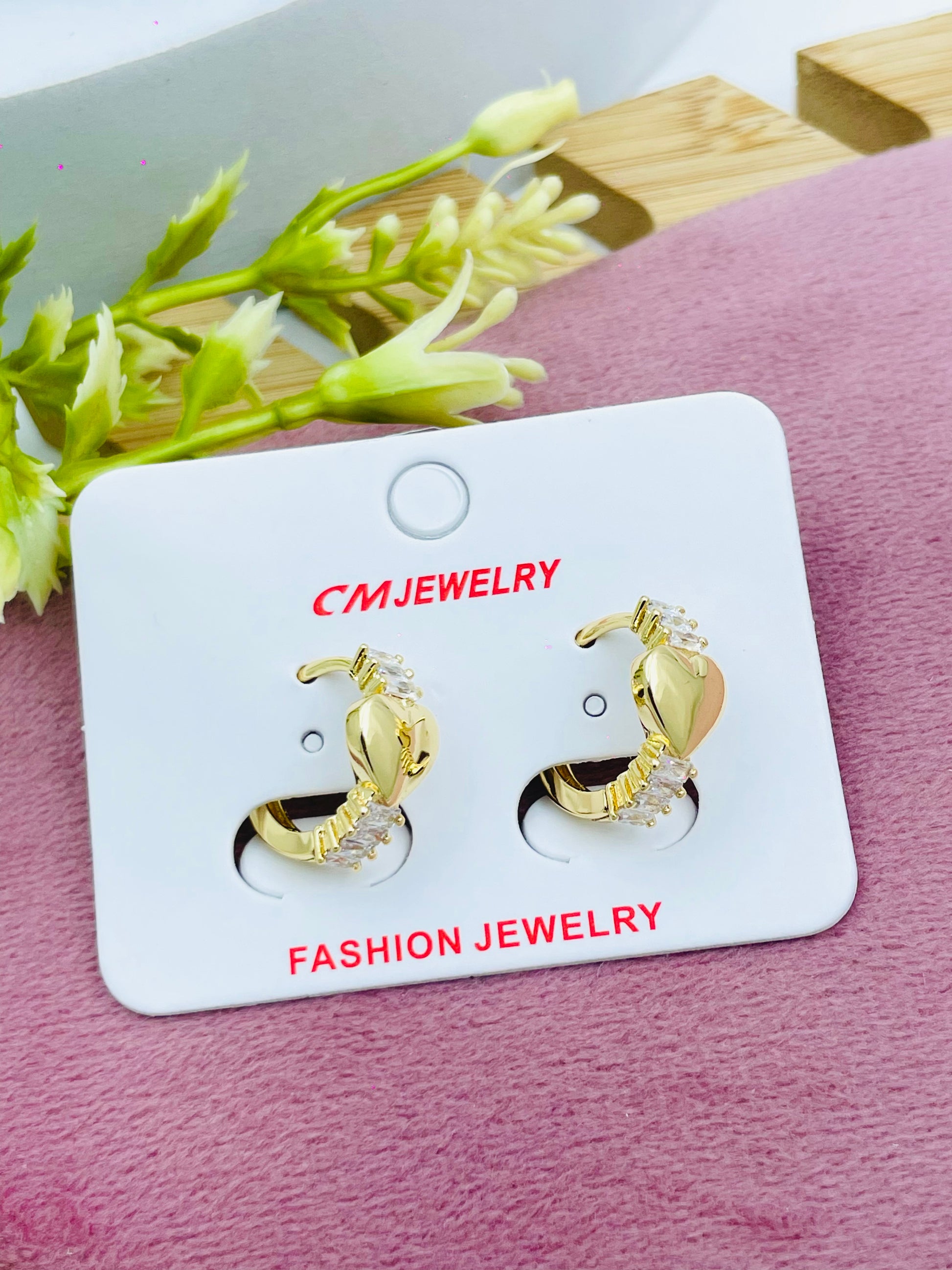 Elegant Gold and Crystal Hoop Earrings