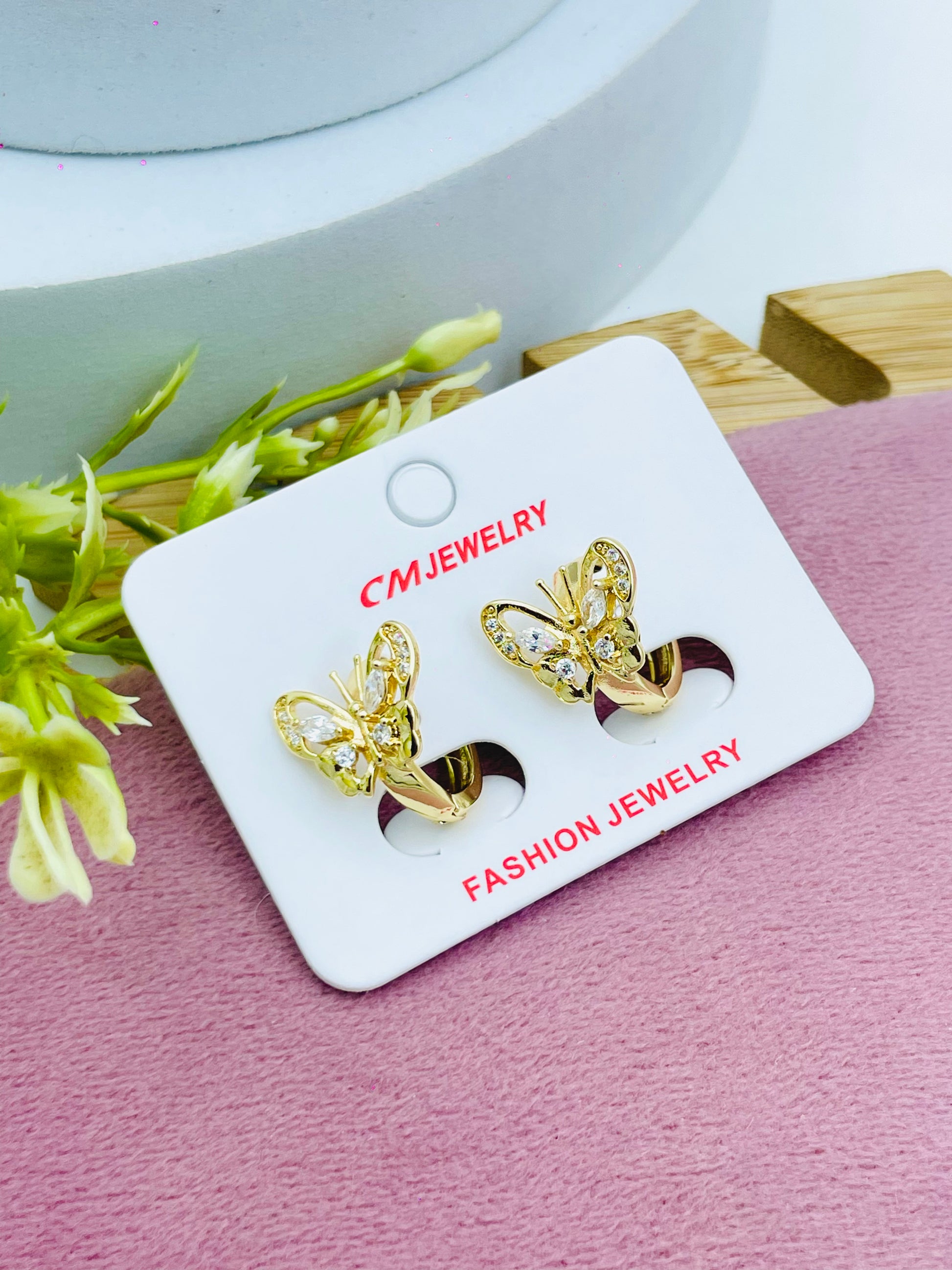 Elegant Butterfly Crystal Earrings  . Jewelry