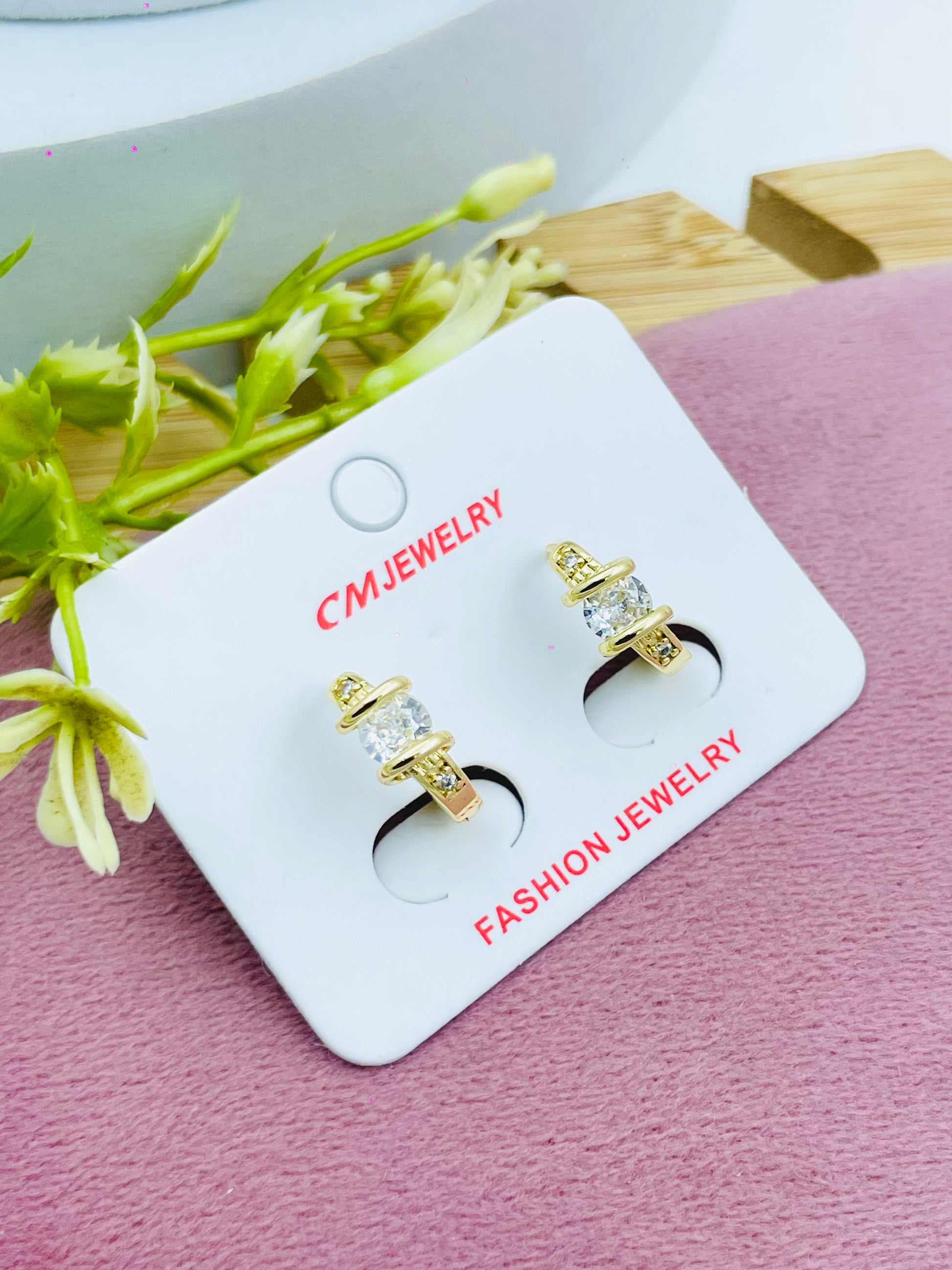 Elegant Gold Stud Earrings by . Jewelry