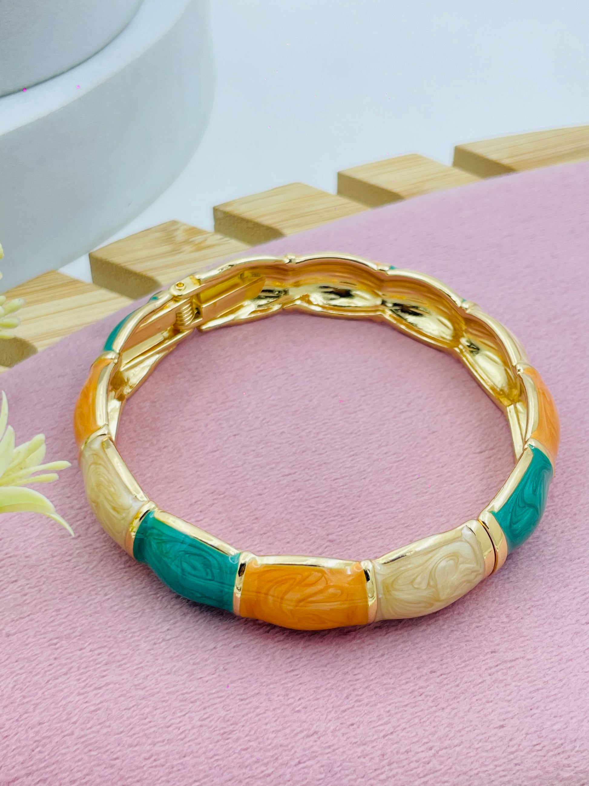 Colorful Enamel Bangle Bracelet  Stylish Jewelry