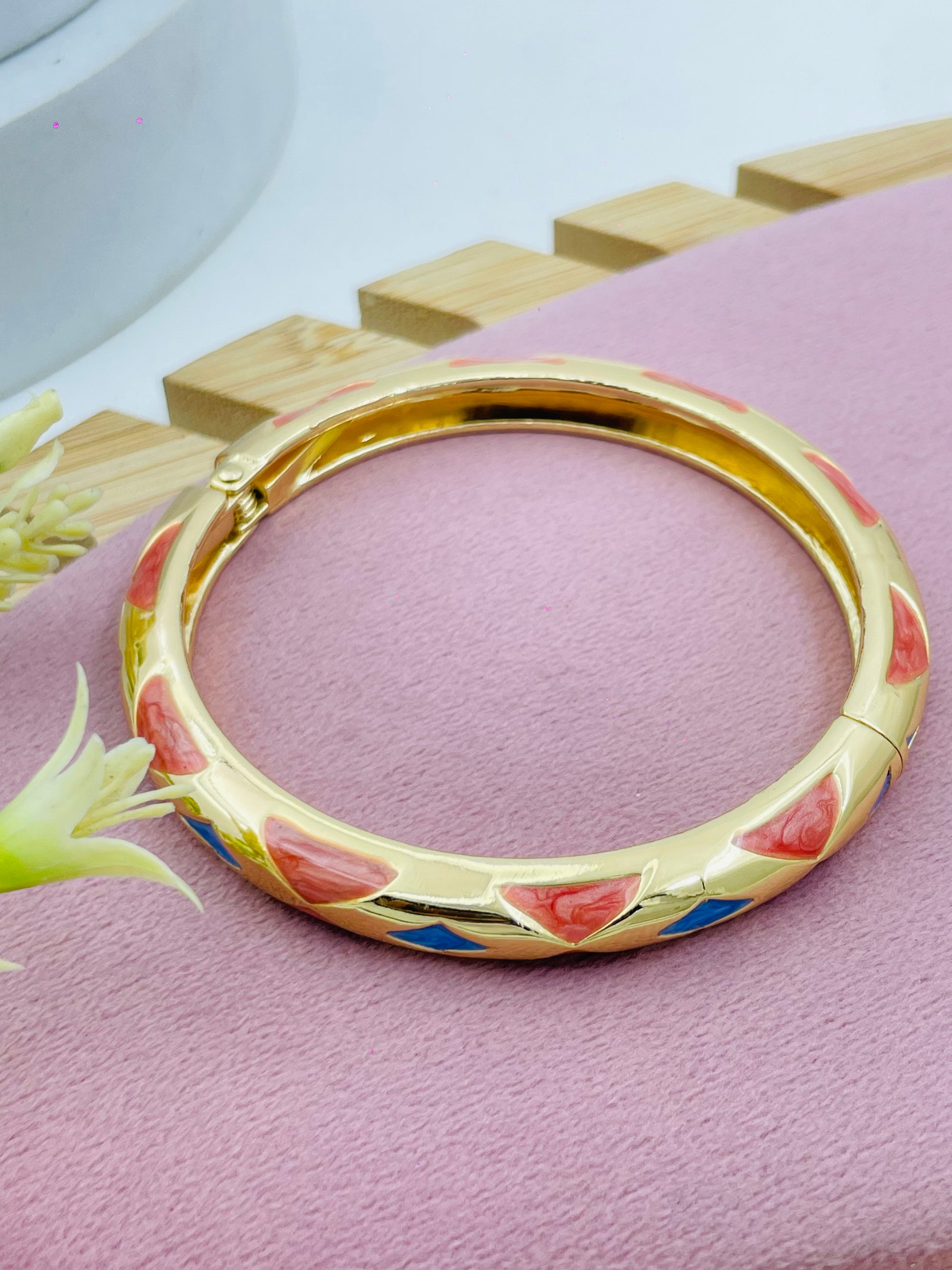 Elegant Colorful Enamel Bangle Bracelet