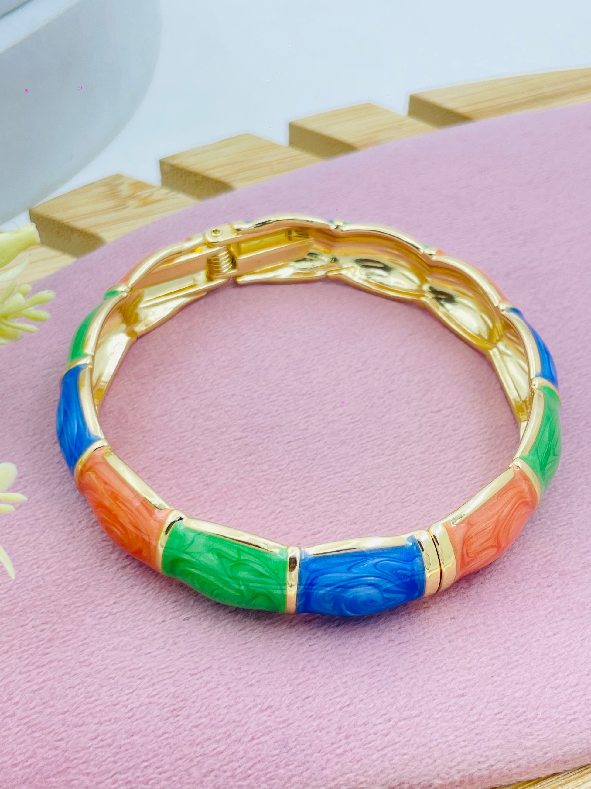 Elegant Colorful Enamel Bracelet for Women