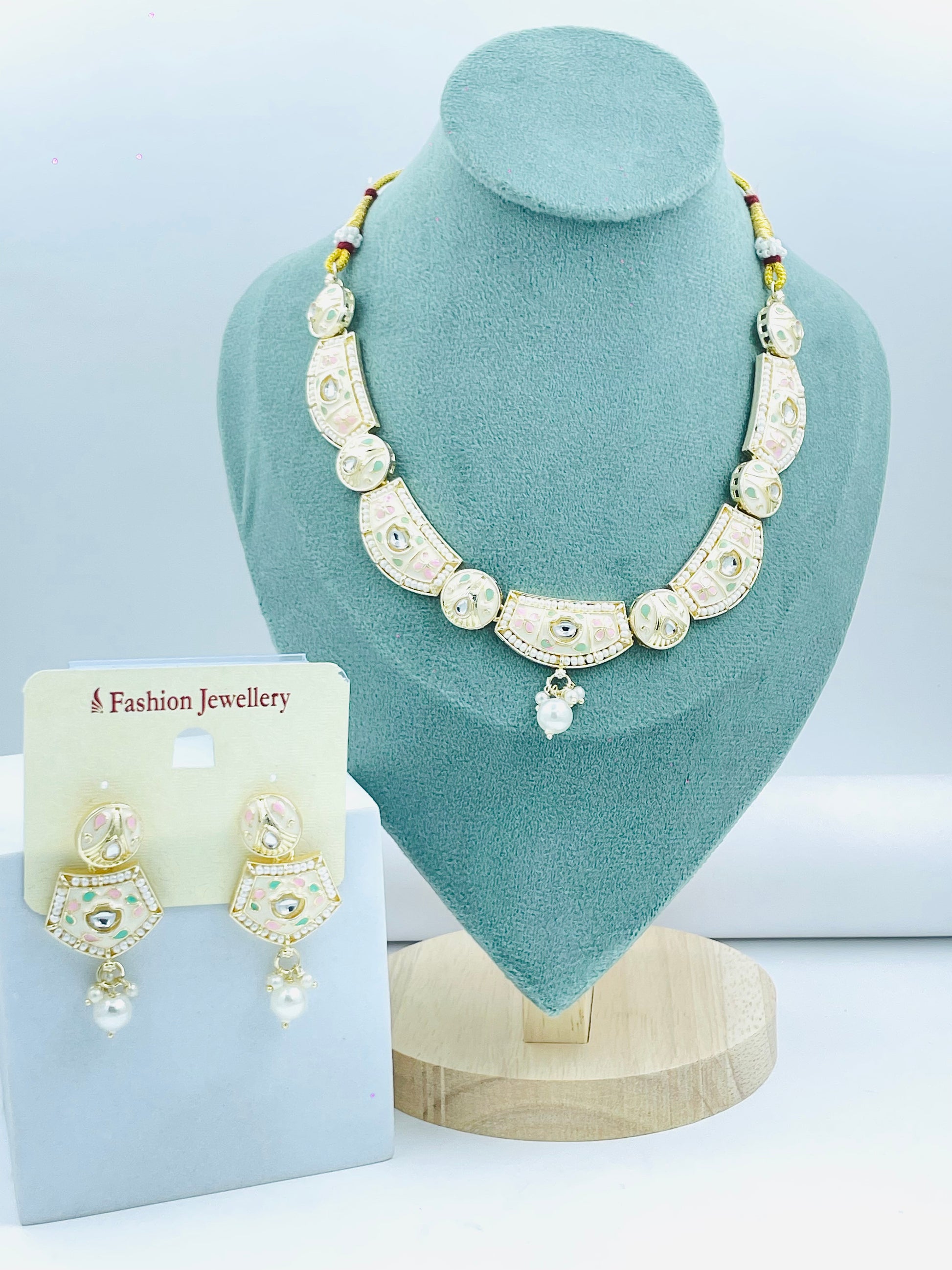 Elegant White Pearl Necklace and Earring Set  Fashion Jewellery