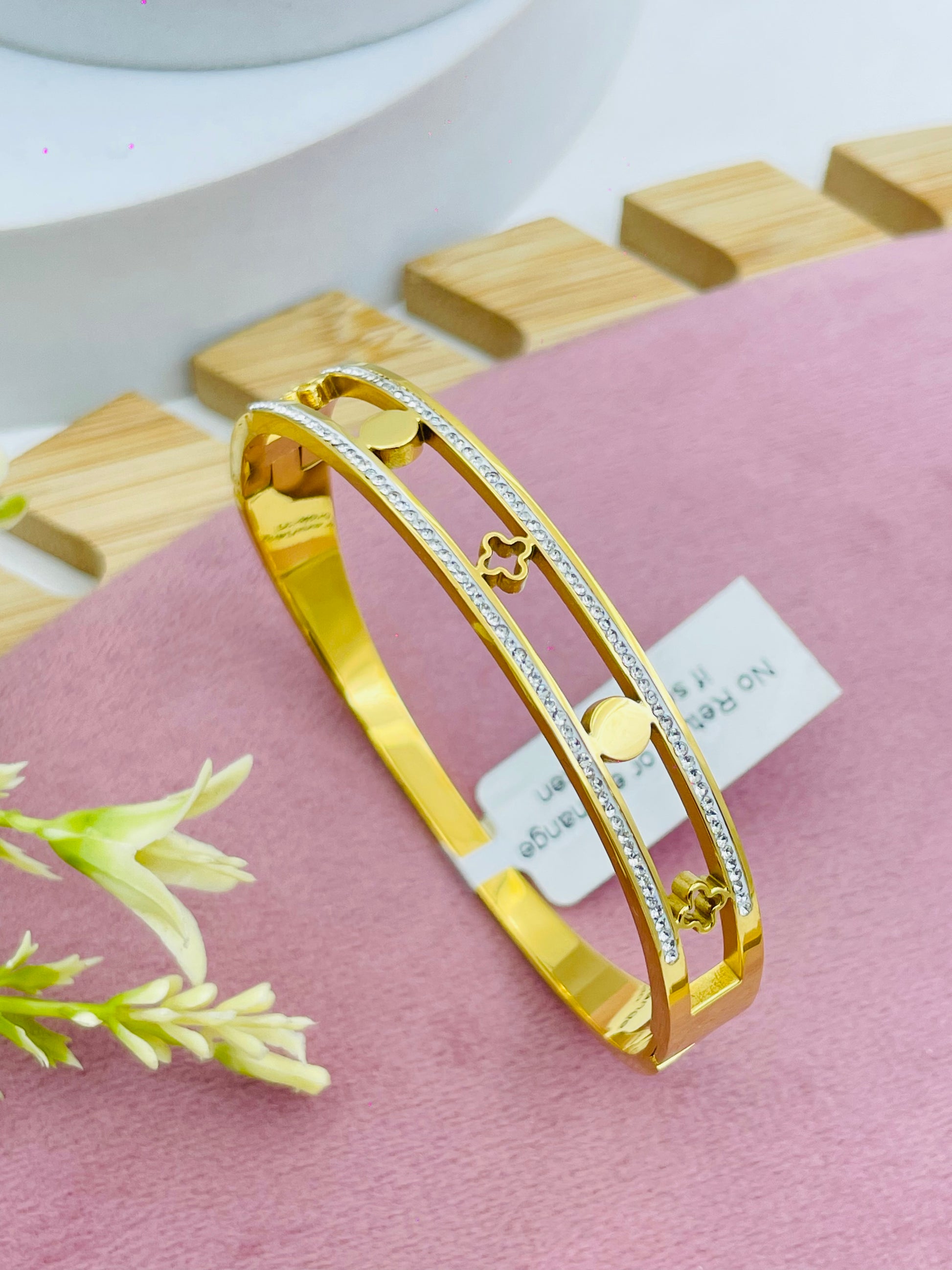 Elegant Gold and Silver Bangle  Stylish Jewelry