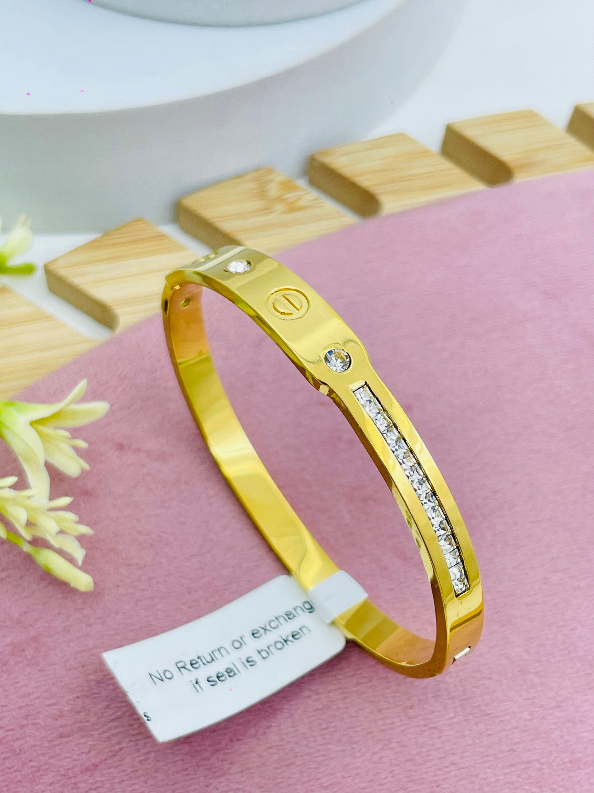 Elegant Gold Plated Diamond Bangle for Women