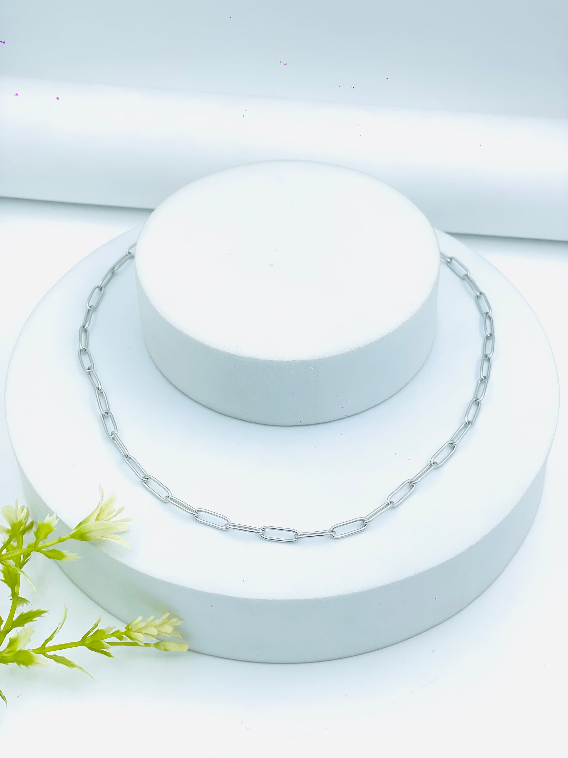 Elegant Sterling Silver Paperclip Chain Necklace