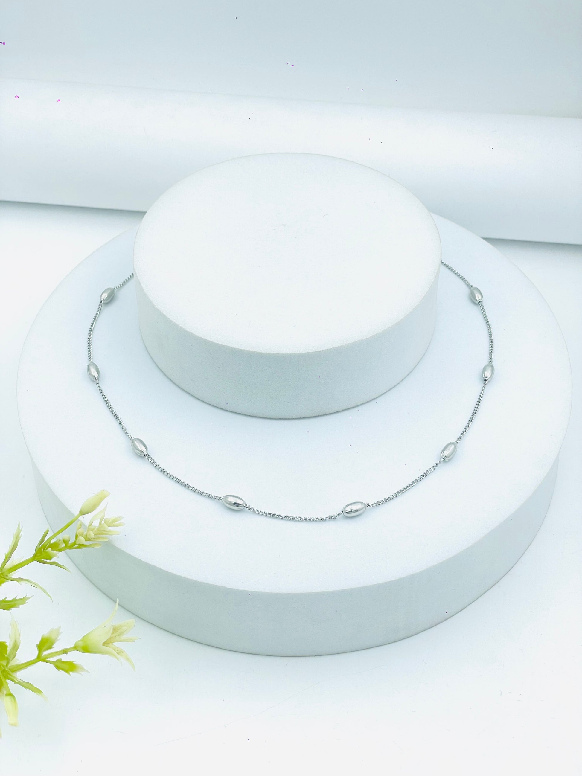 Elegant Silver Beaded Anklet  Timeless Jewelry