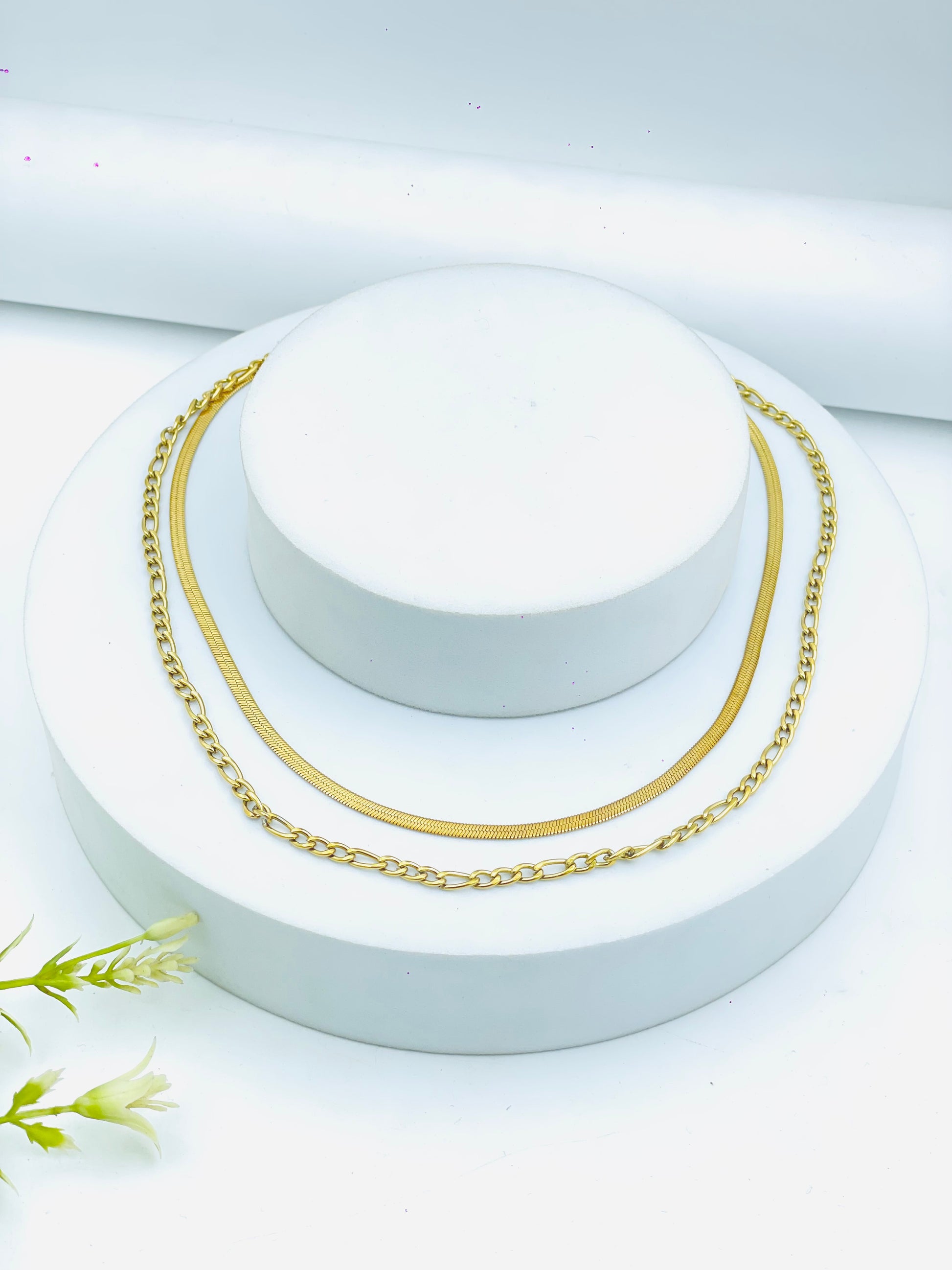 Elegant Gold DoubleLayered Chain Necklace for Women