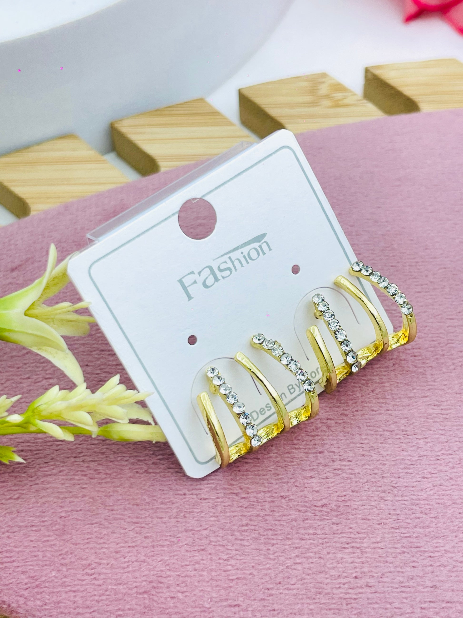 Gold Rhinestone MultiBand Ring Set  Fashion Jewelry