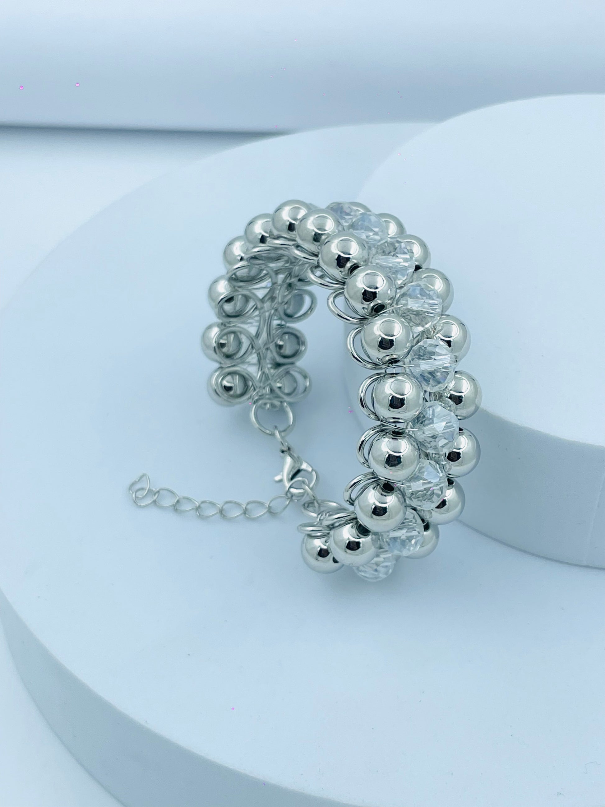 Elegant Silver Beaded Bracelet  Perfect Accessory