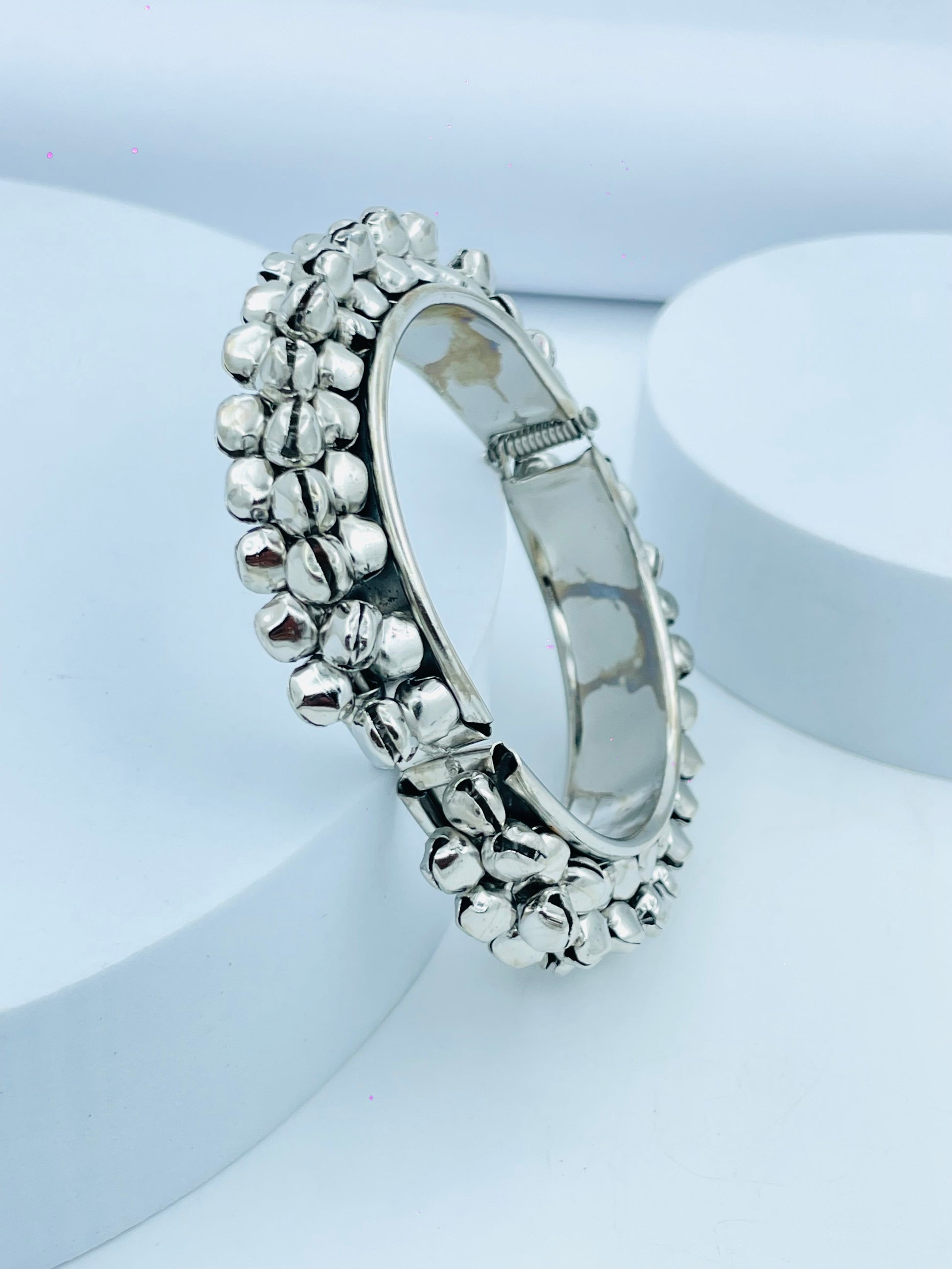 Handcrafted Silver Bell Bracelet  Unique Jewelry