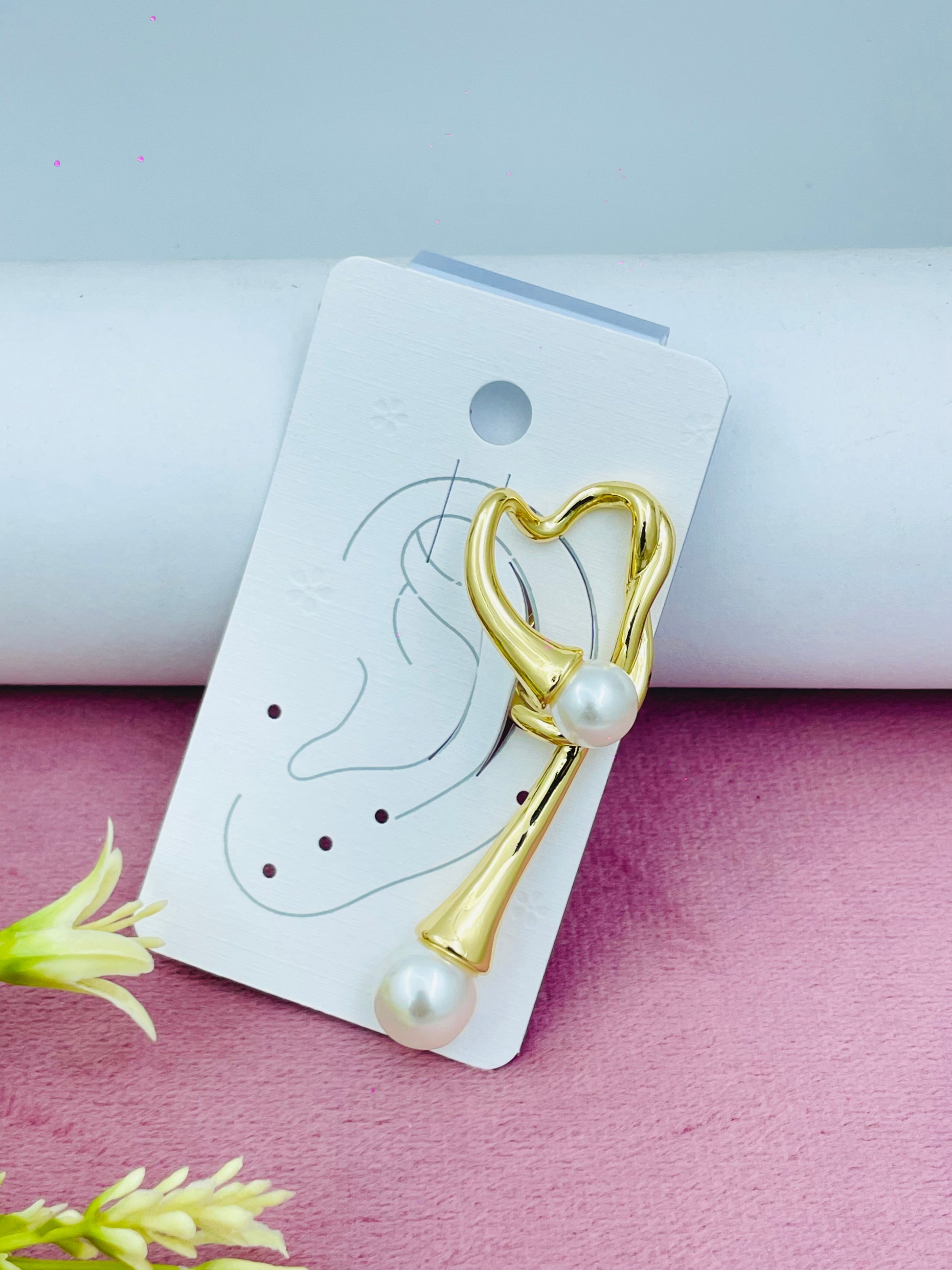 Elegant Gold  Pearl Drop Earrings  Stylish Jewelry