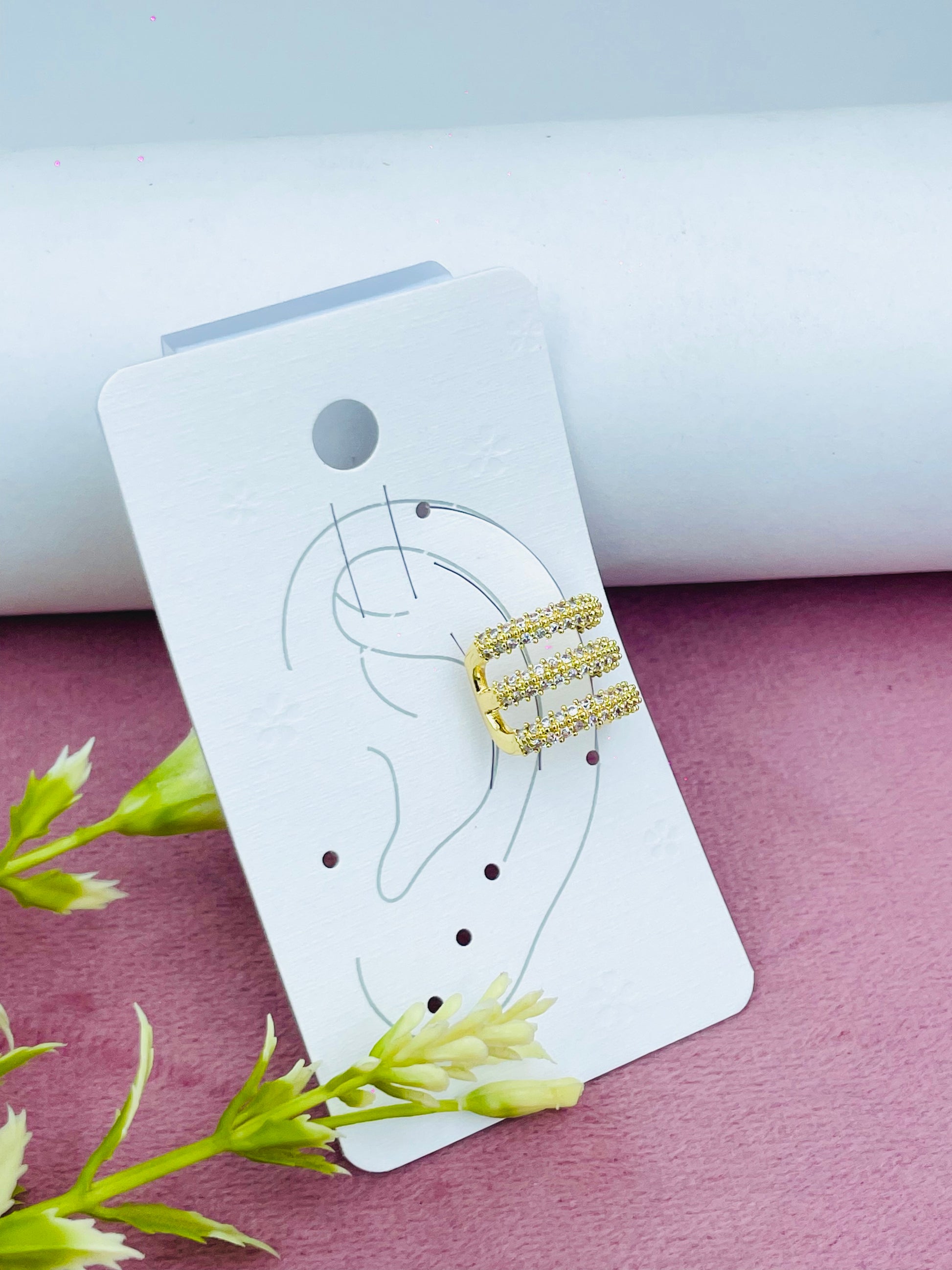 Elegant Gold Triple Band Ear Cuff for Stylish Looks