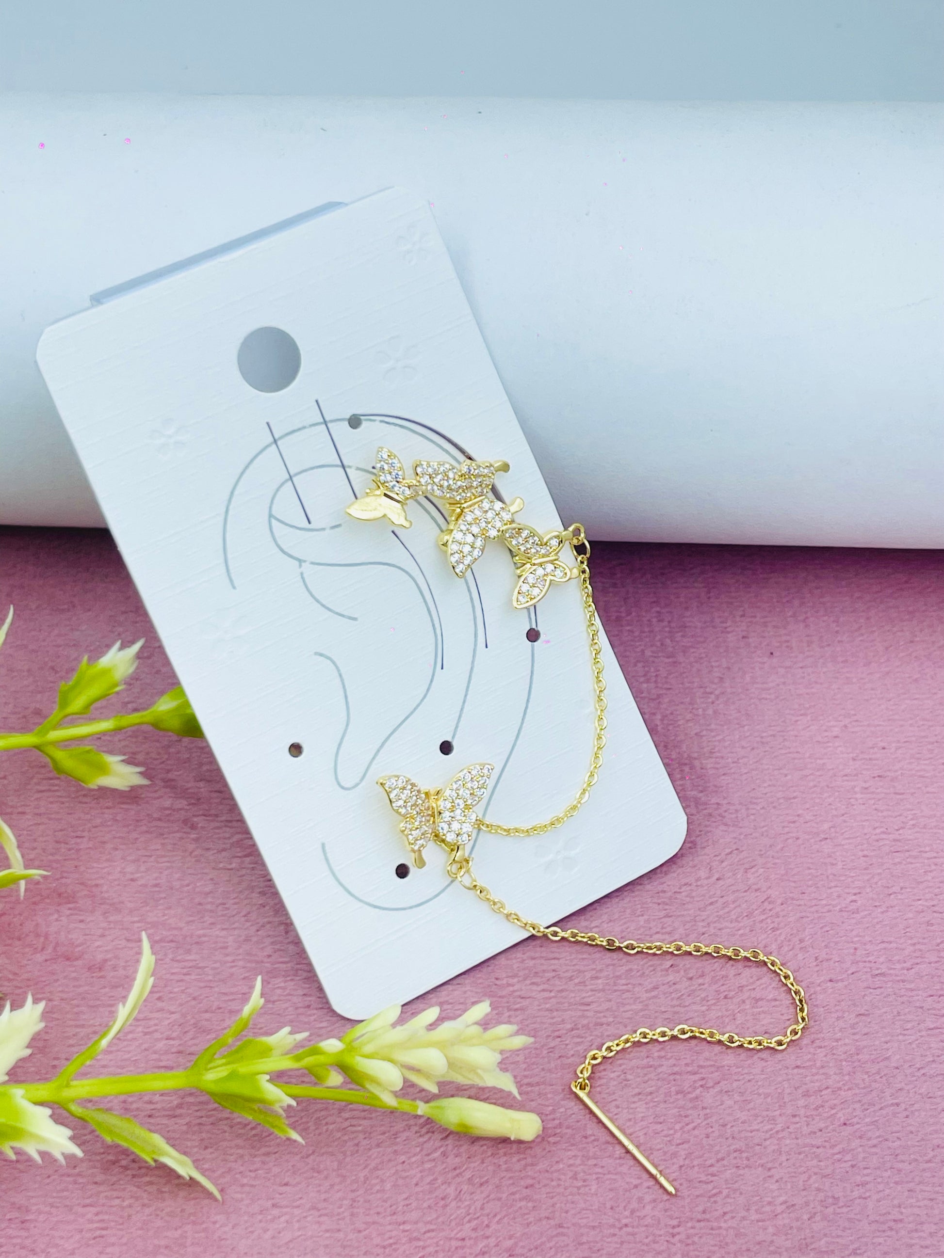 Elegant Butterfly Chain Ear Cuff Earring
