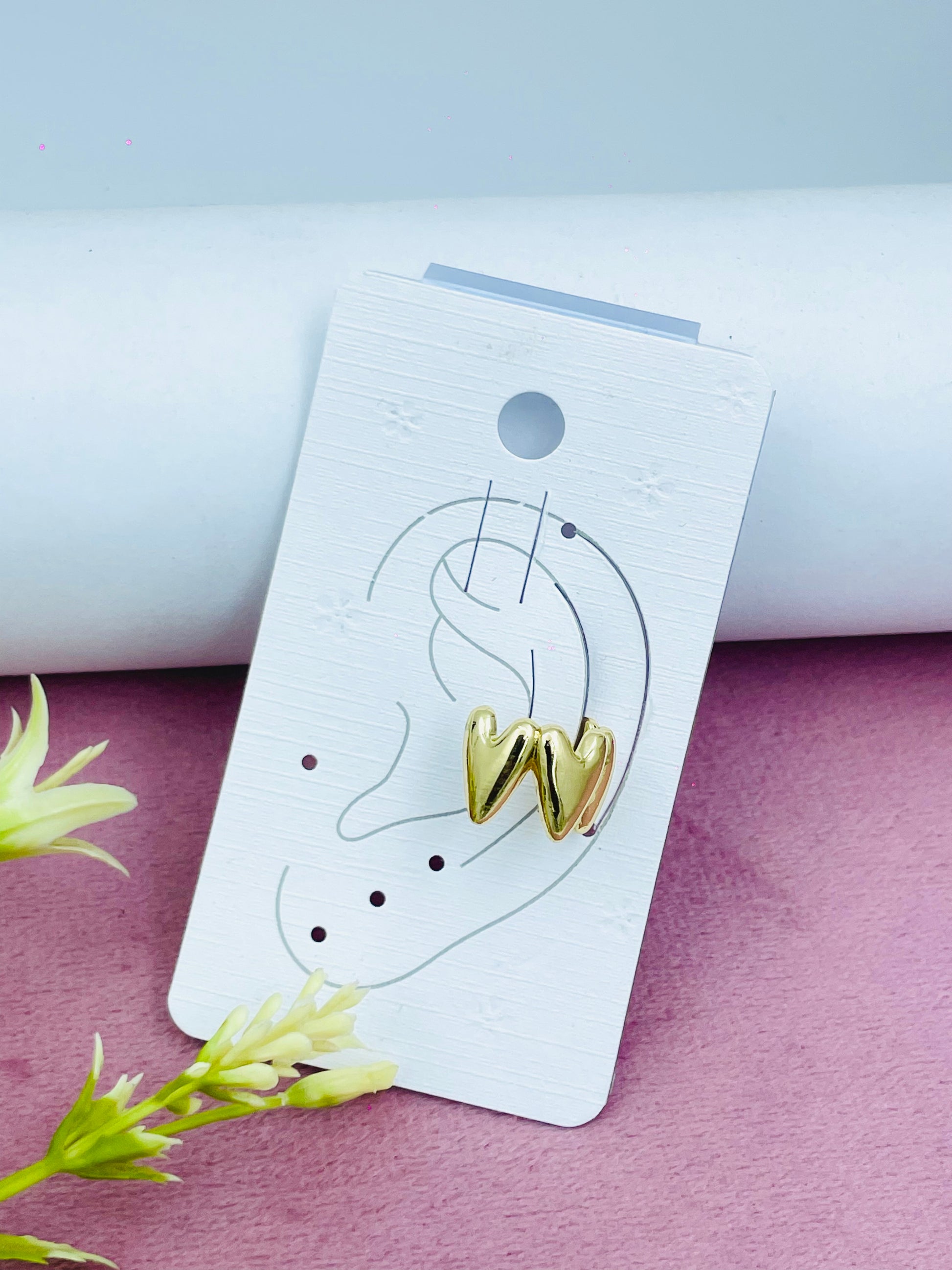 Elegant Gold Heart Earrings for Women