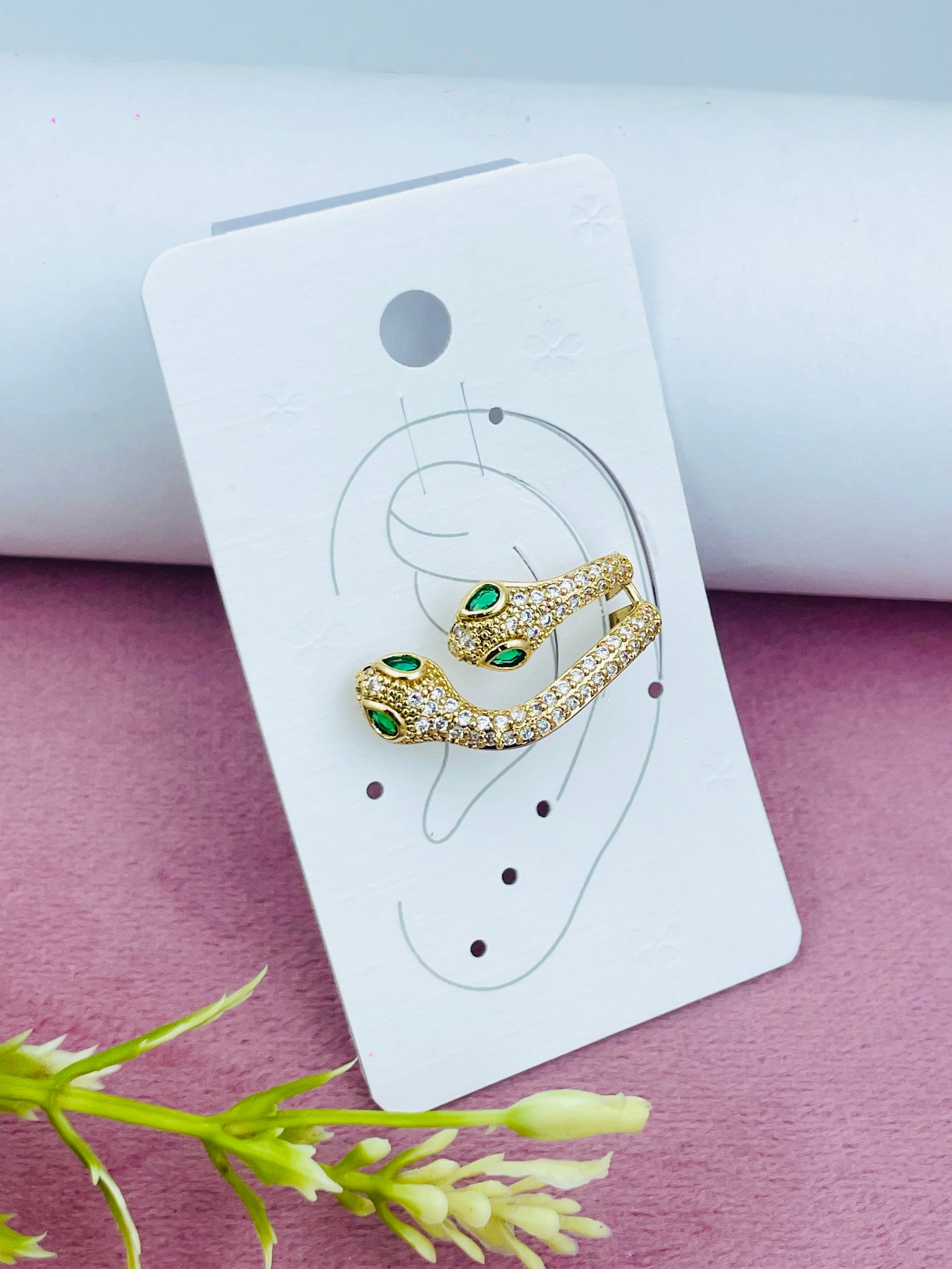 Elegant Gold and Green Stone Earrings  Stylish Jewelry