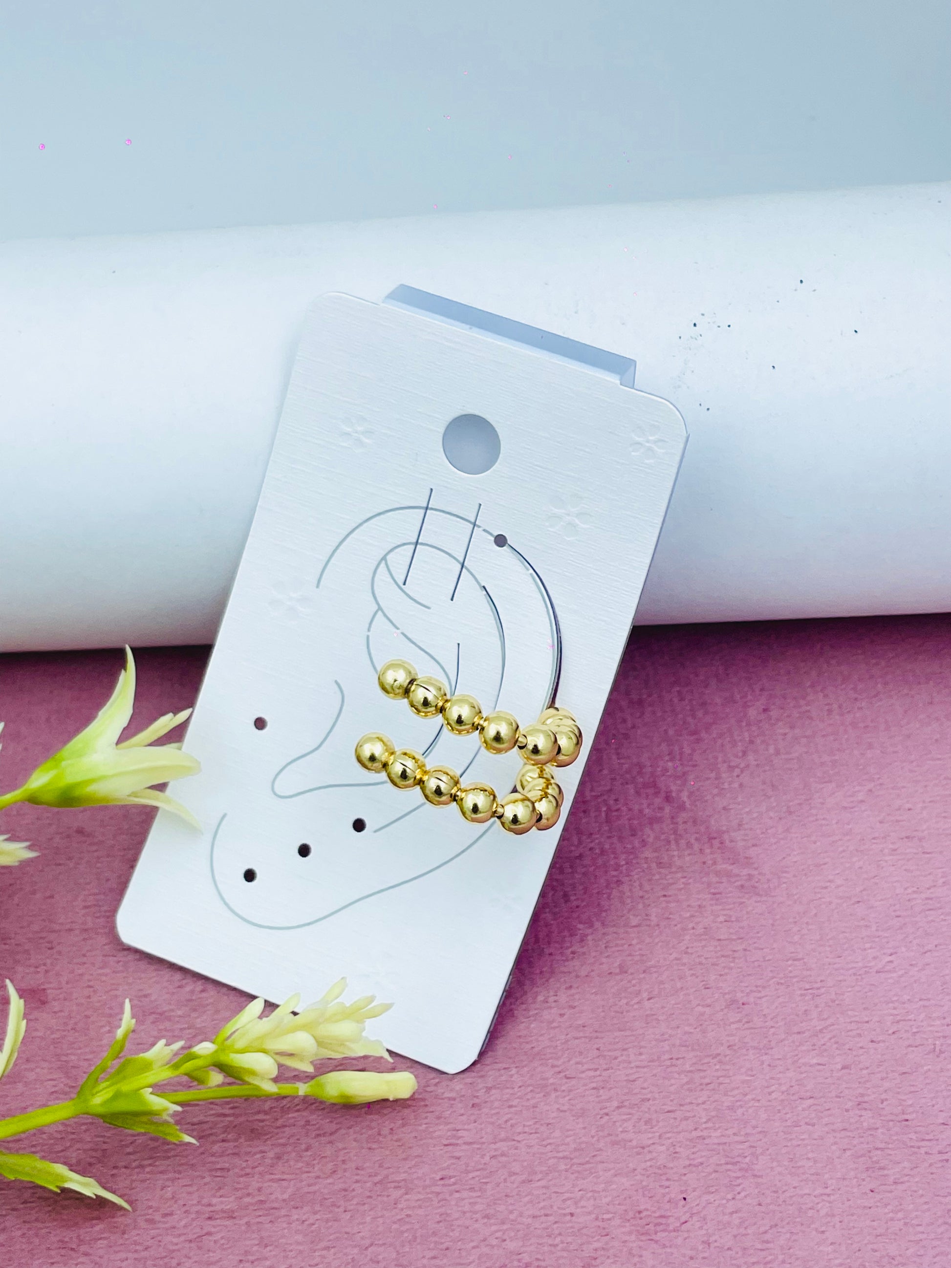 Elegant Gold Bead Earrings