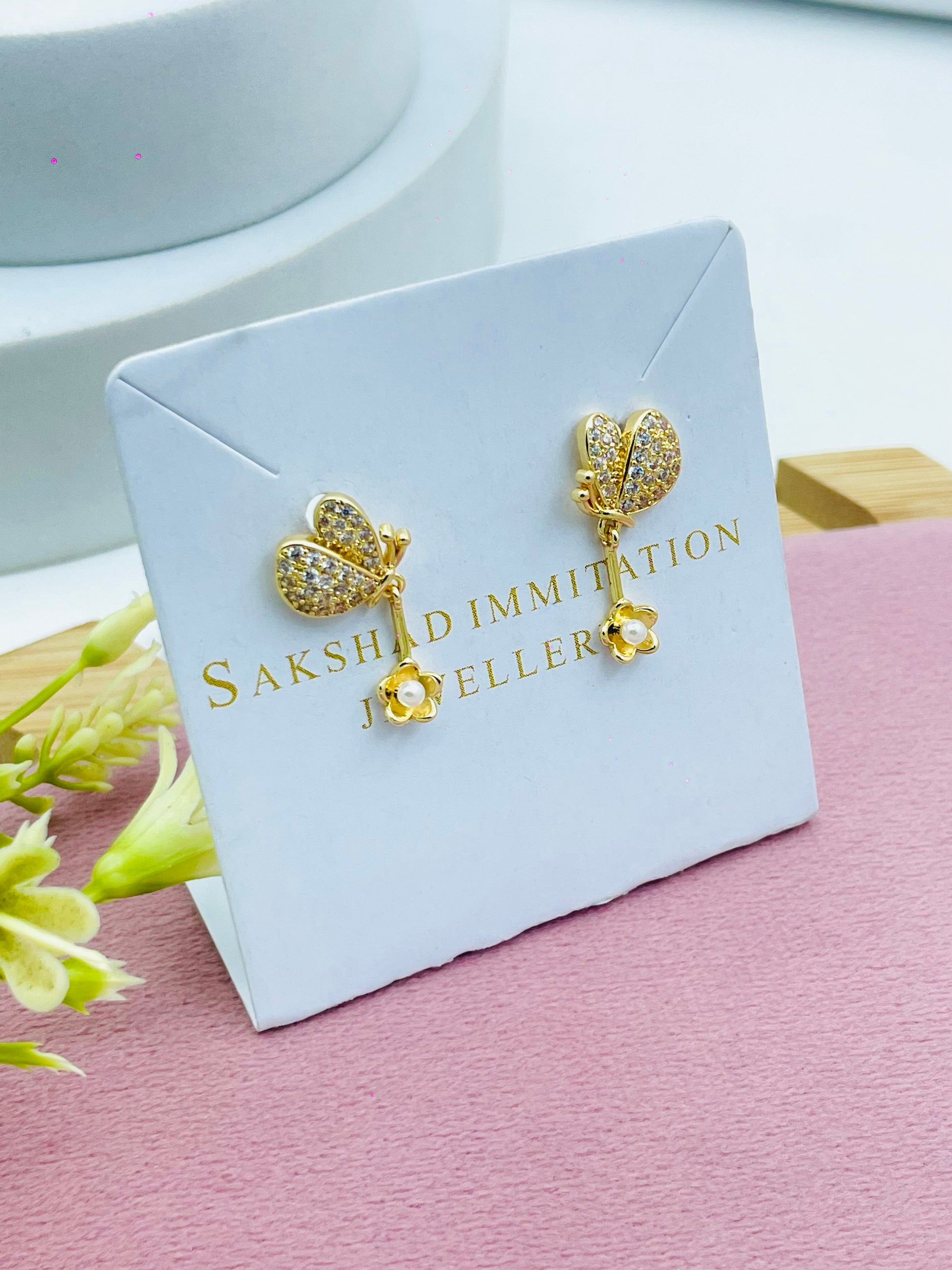 Elegant Butterfly Design Earrings  Sakshi Imitation Jewellers
