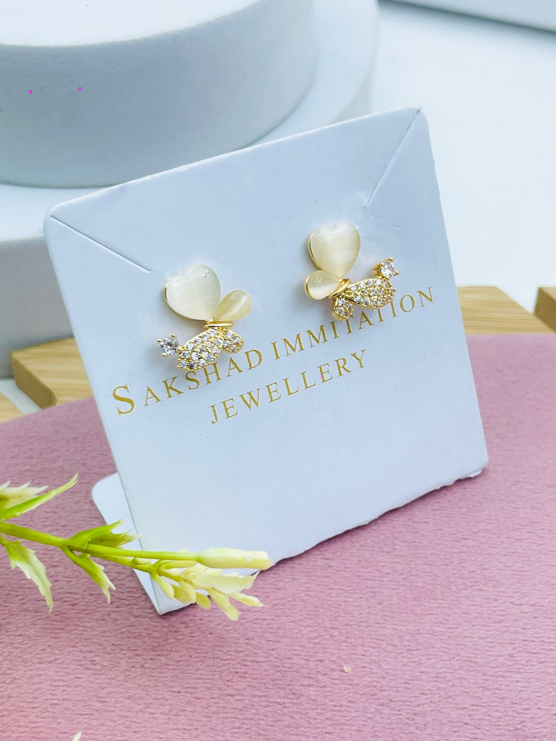 Elegant Heart Shaped Pearl Earrings