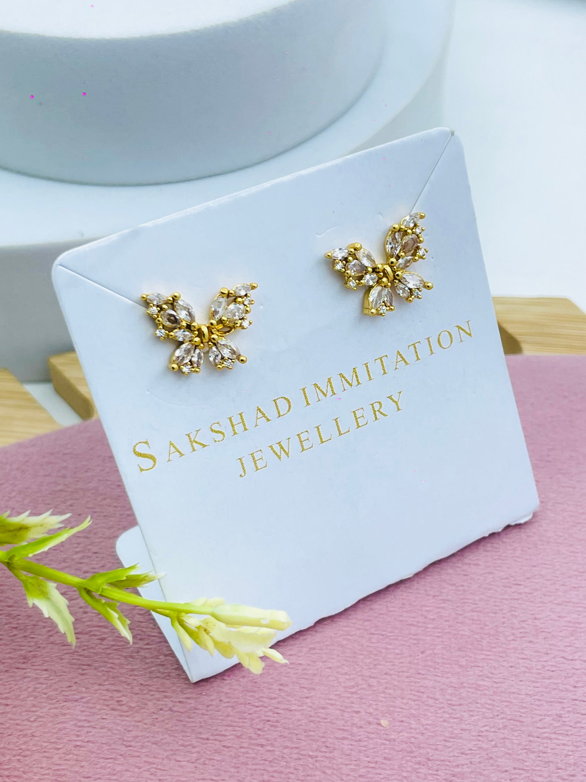 Elegant Gold Butterfly Earrings