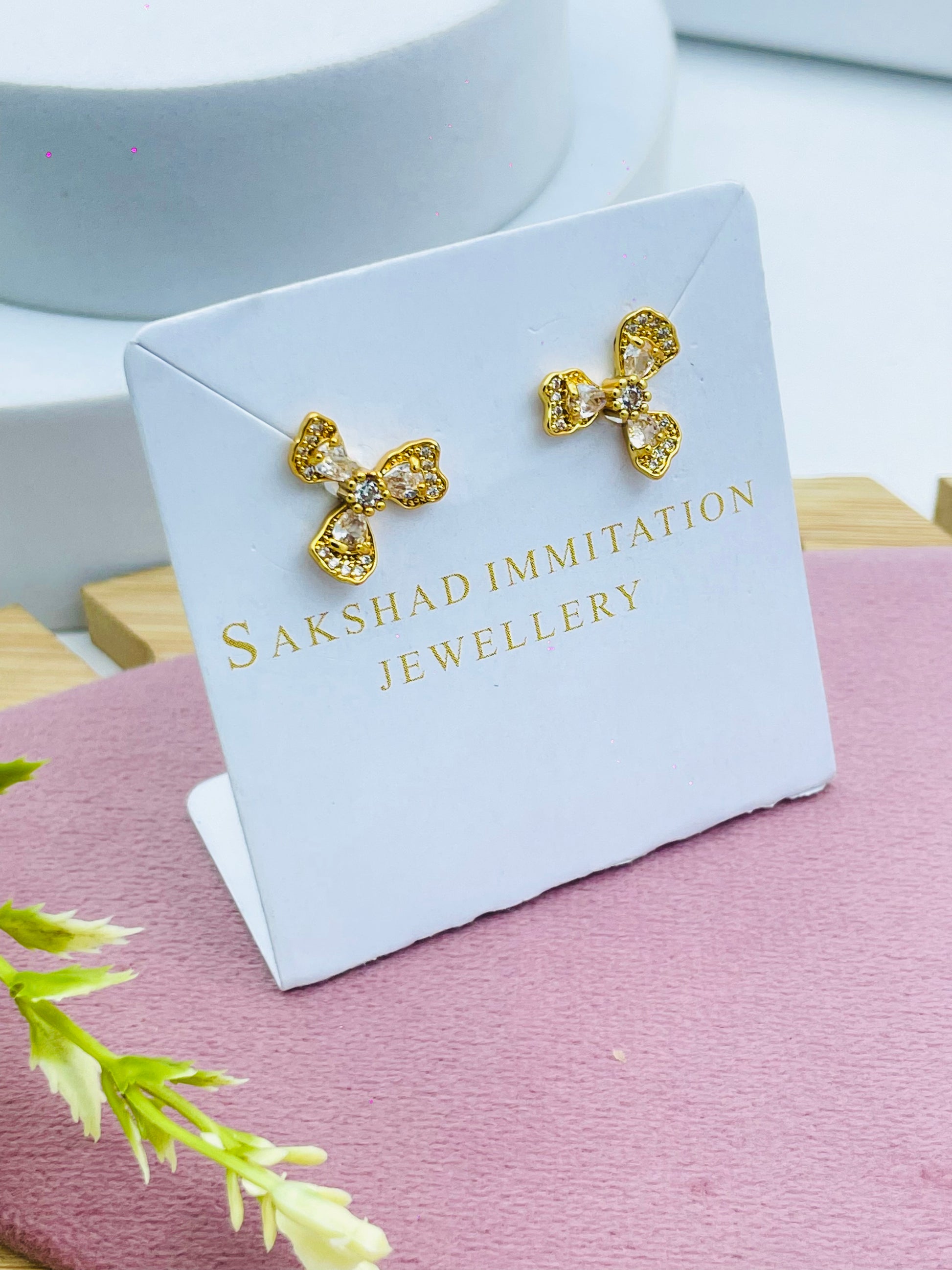 Gold Bow Earrings
