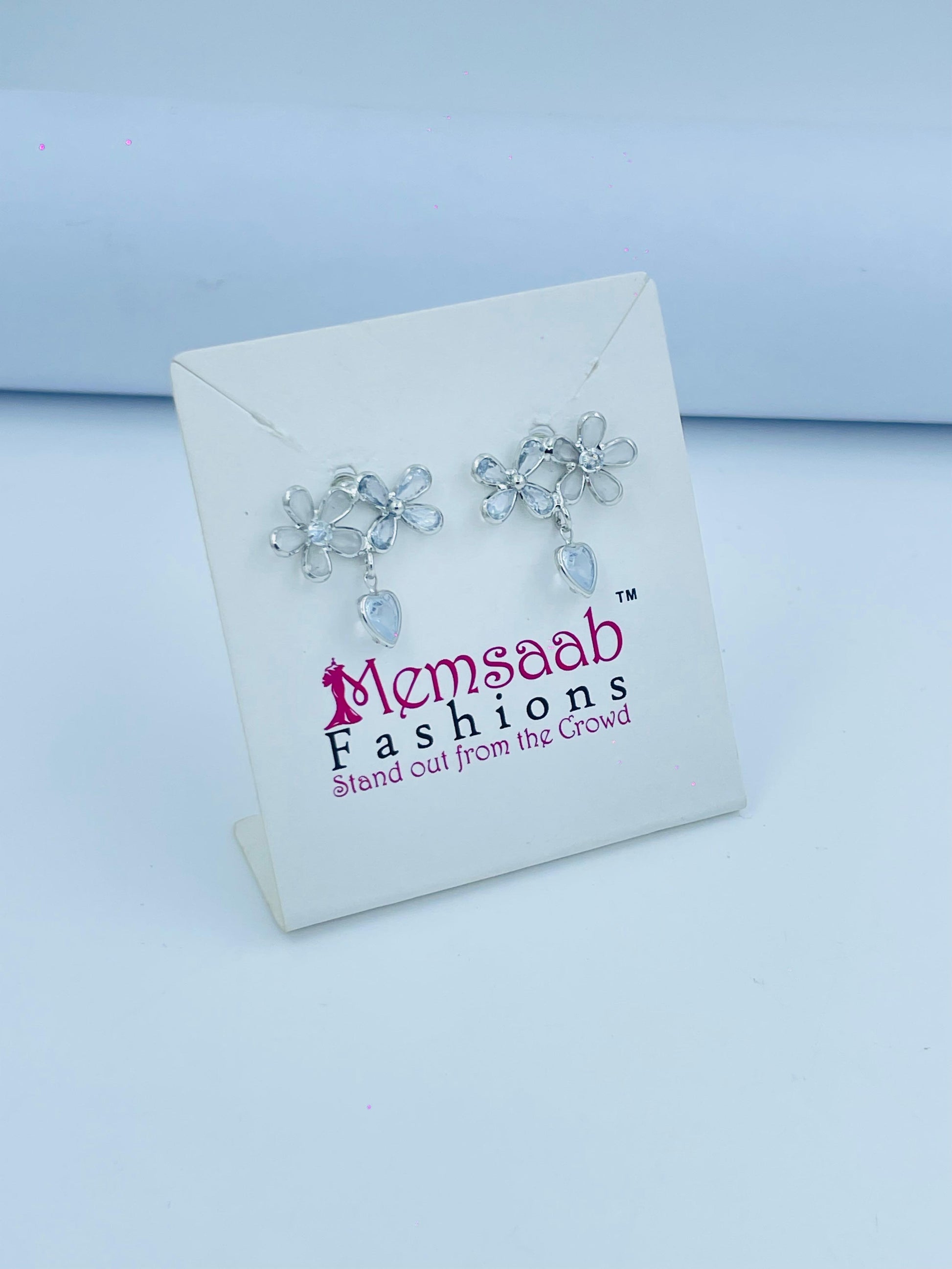 Crystal Flower Earrings - Gold & Silver Options