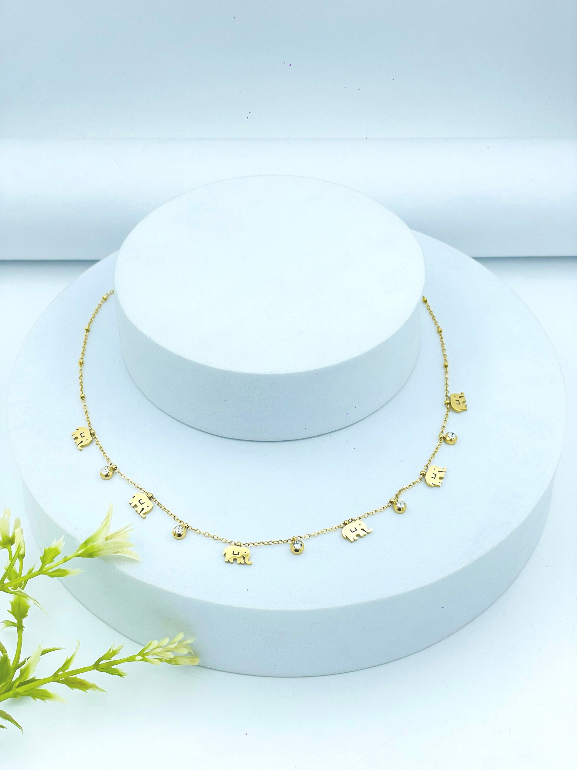 Elegant Gold Elephant Charm Necklace  Perfect Gift
