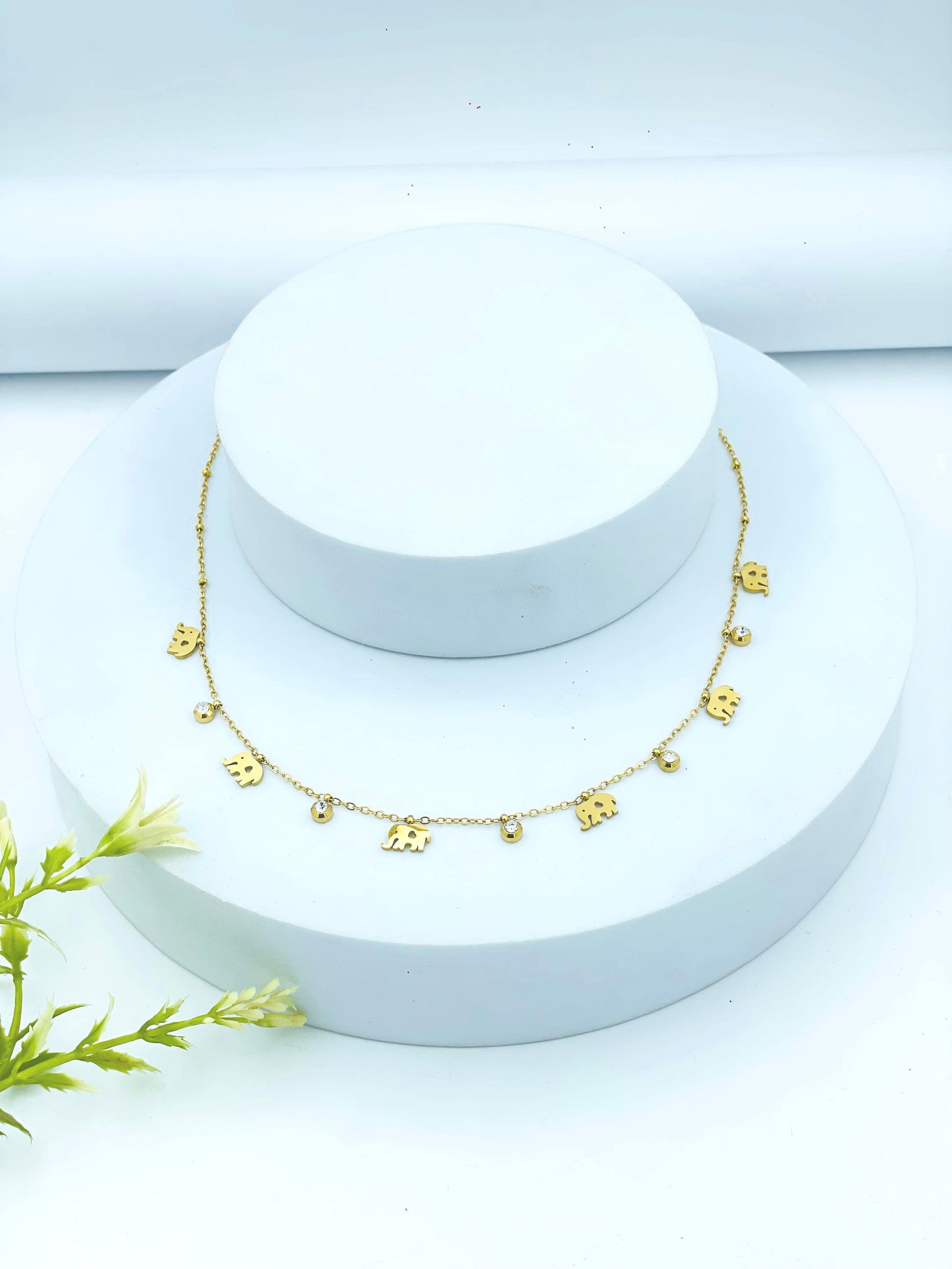 Elegant Gold Elephant Charm Necklace