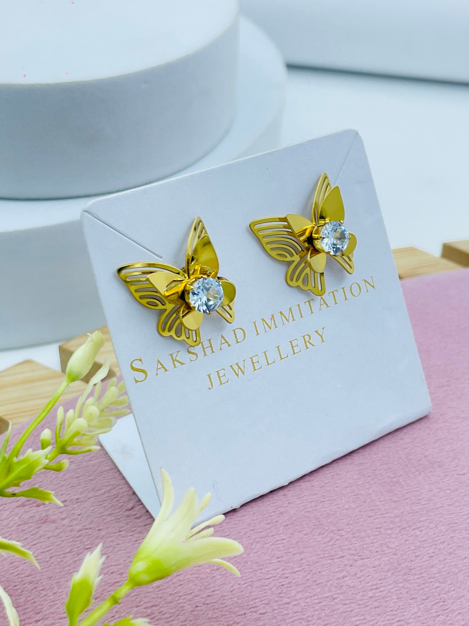 Elegant Butterfly Design Earrings  Sakshad Imitation Jewellery
