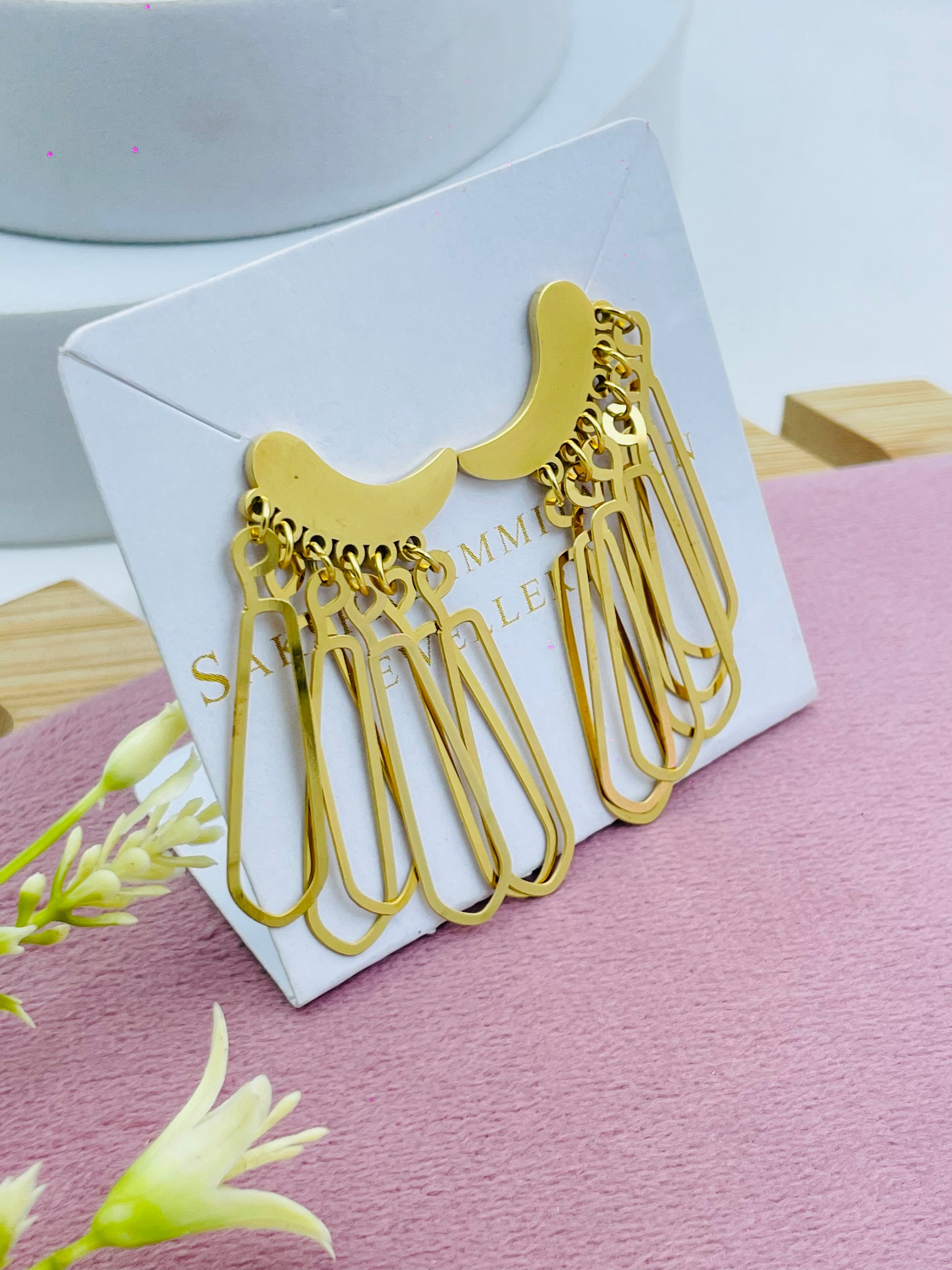 Gold Statement Earrings  Unique Jewelry Design