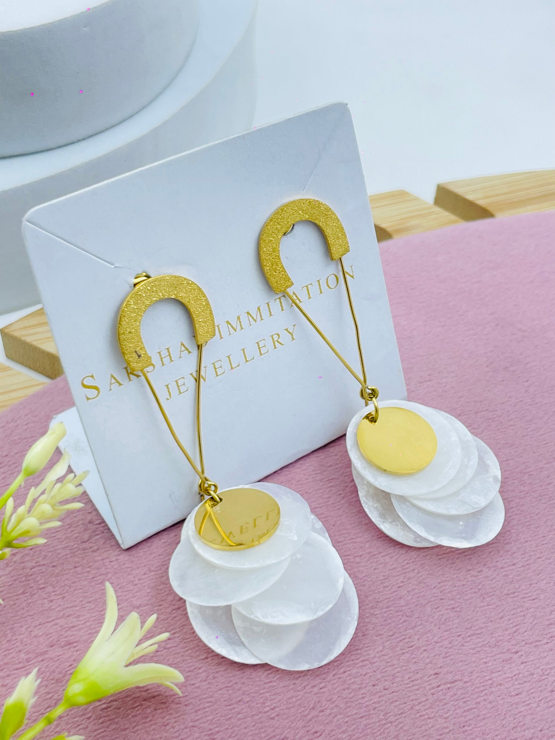 Stylish Geometric Layered Disc Earrings